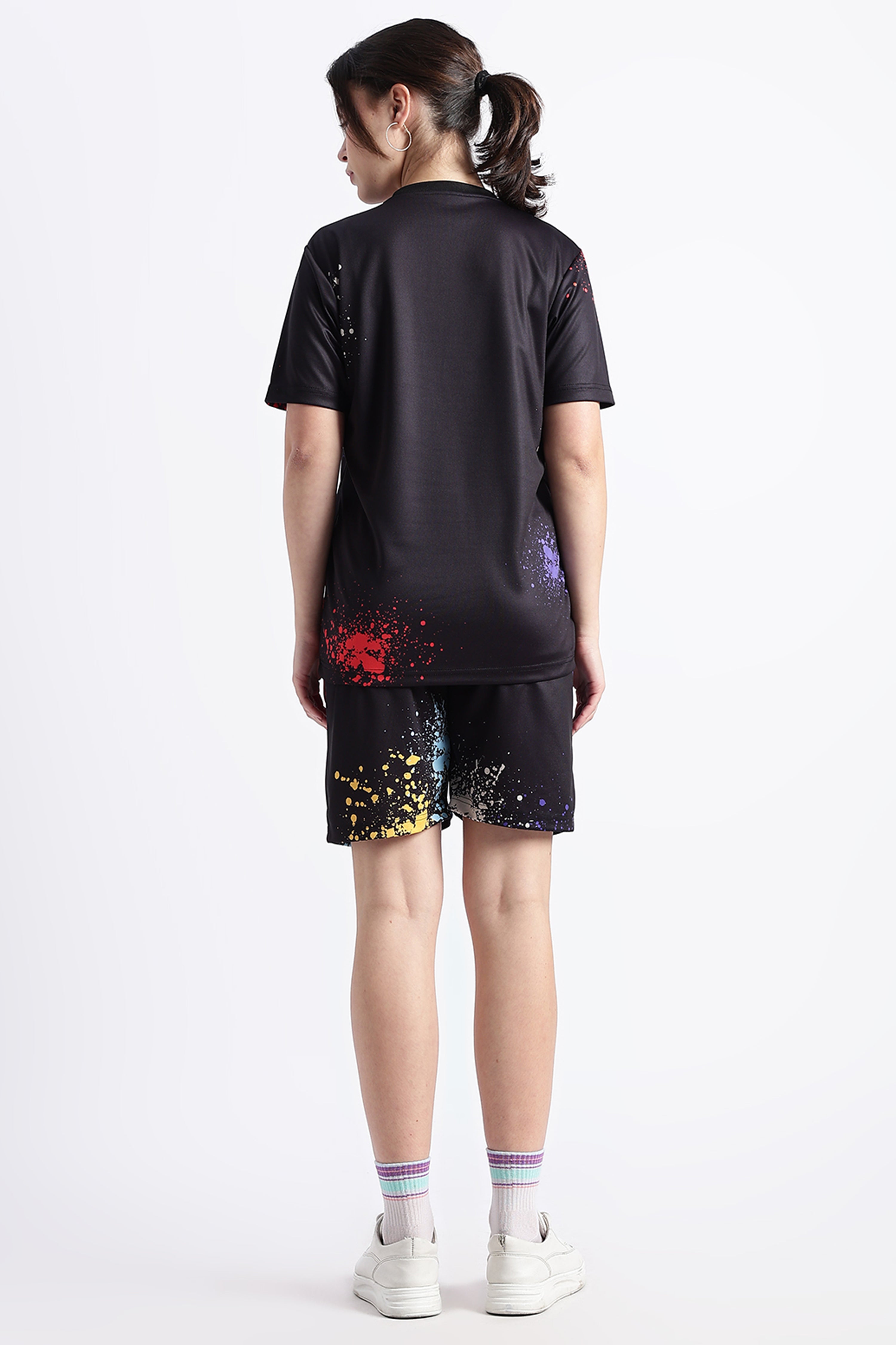 Black Paint Splatter Athletic Tee | Bold Gym Wear