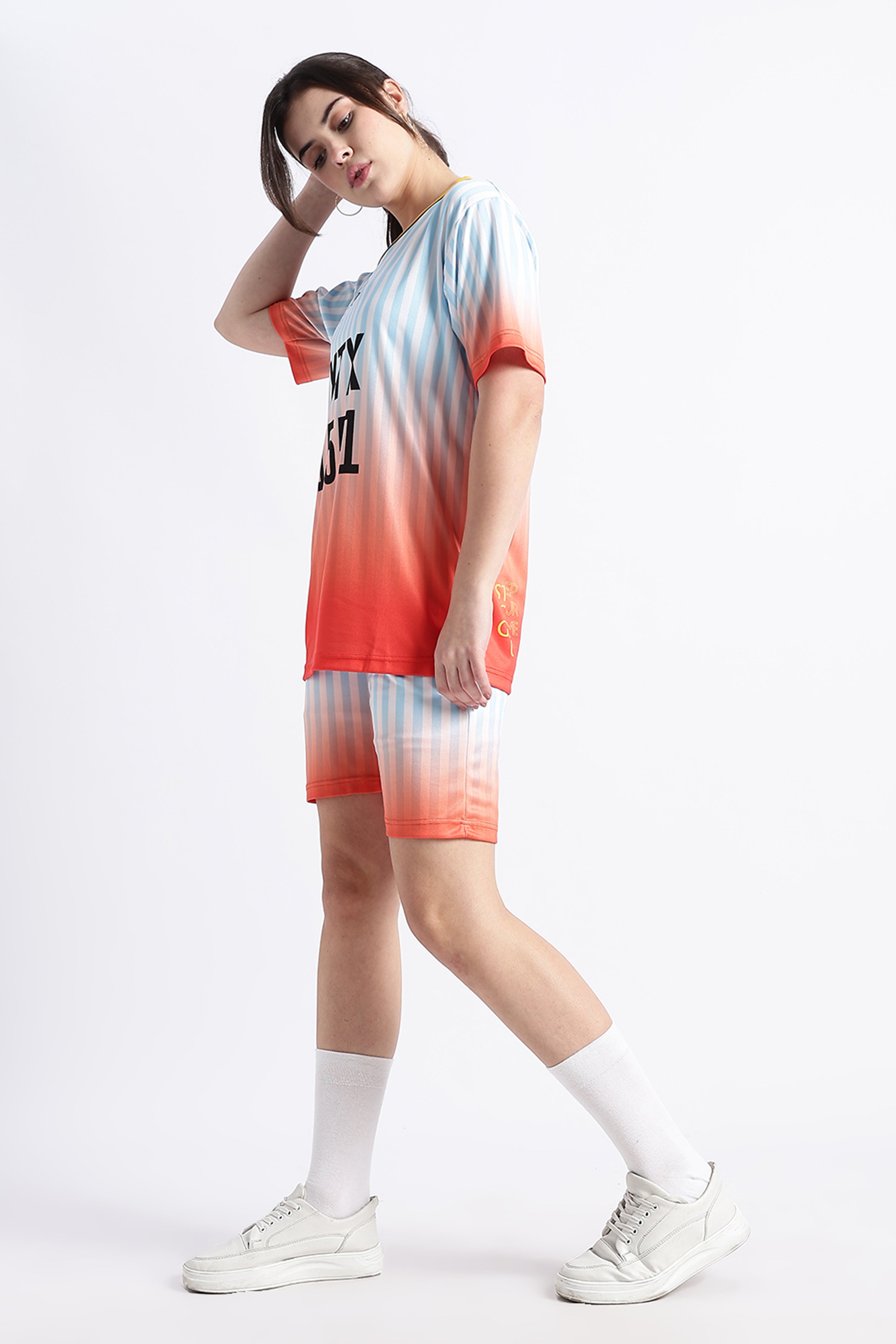 Orange Gradient Striped Athletic Jersey | XTX 1551 Sportswear