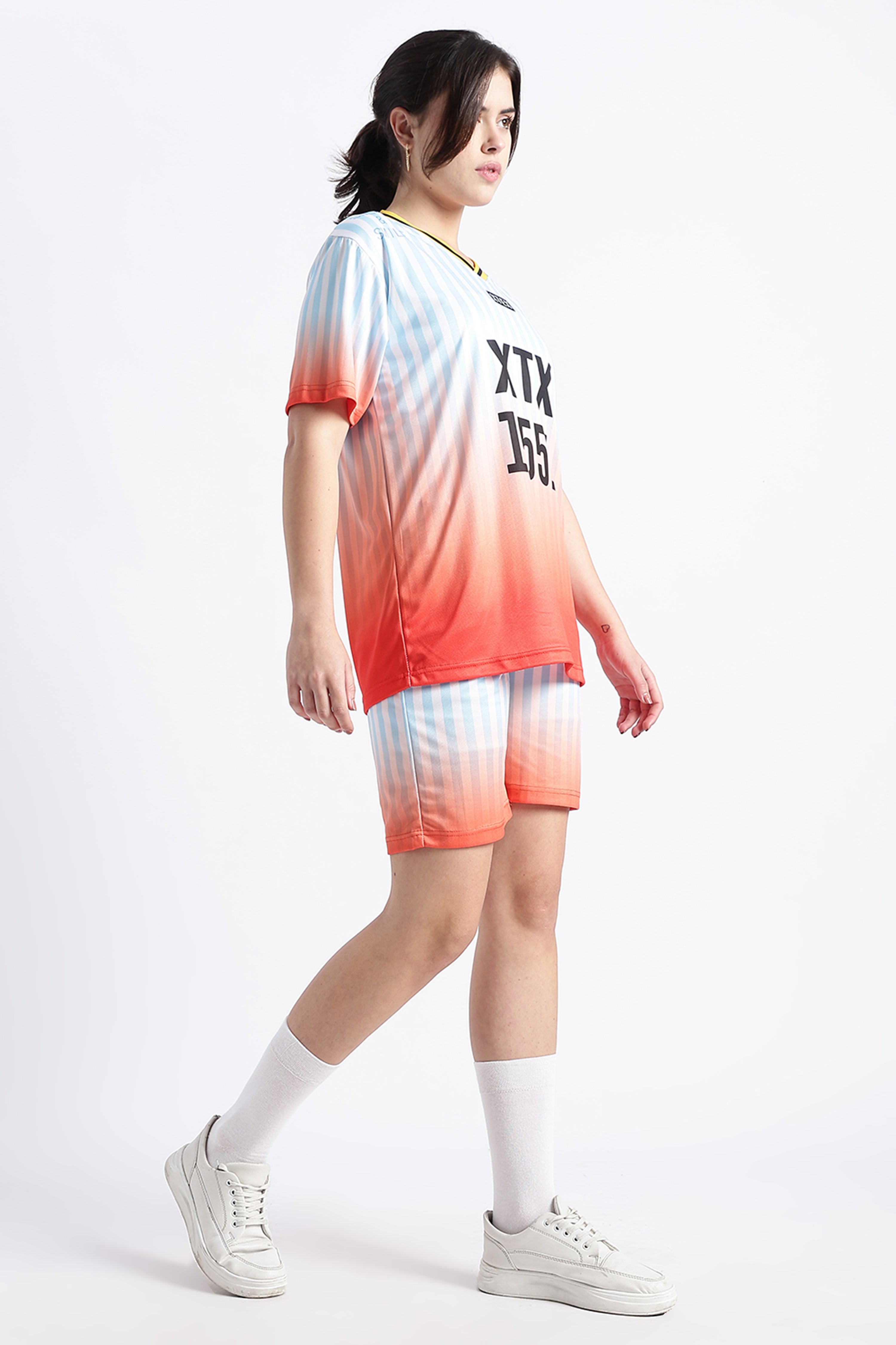 Orange Gradient Striped Athletic Jersey | XTX 1551 Sportswear