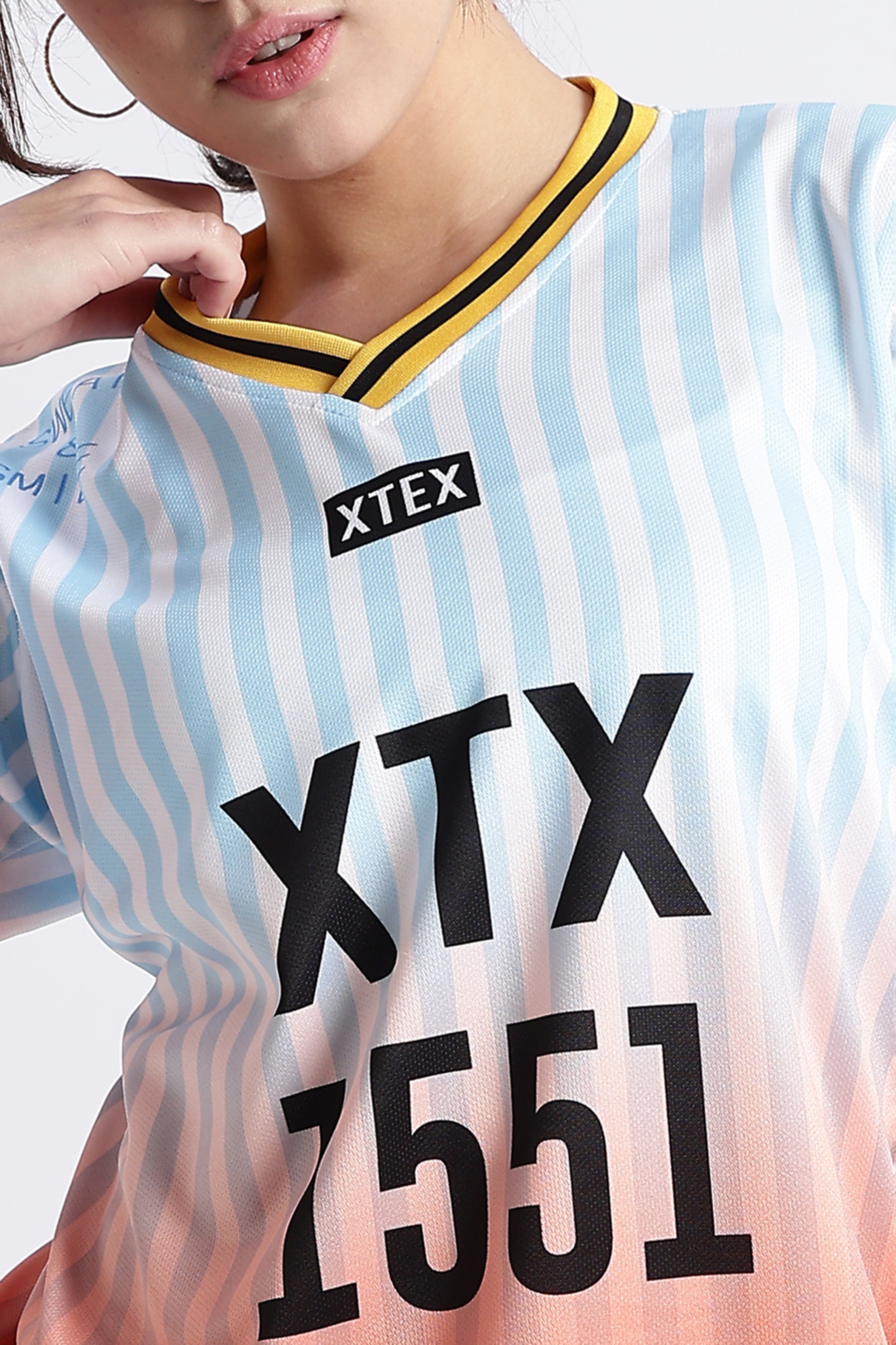 Orange Gradient Striped Athletic Jersey | XTX 1551 Sportswear