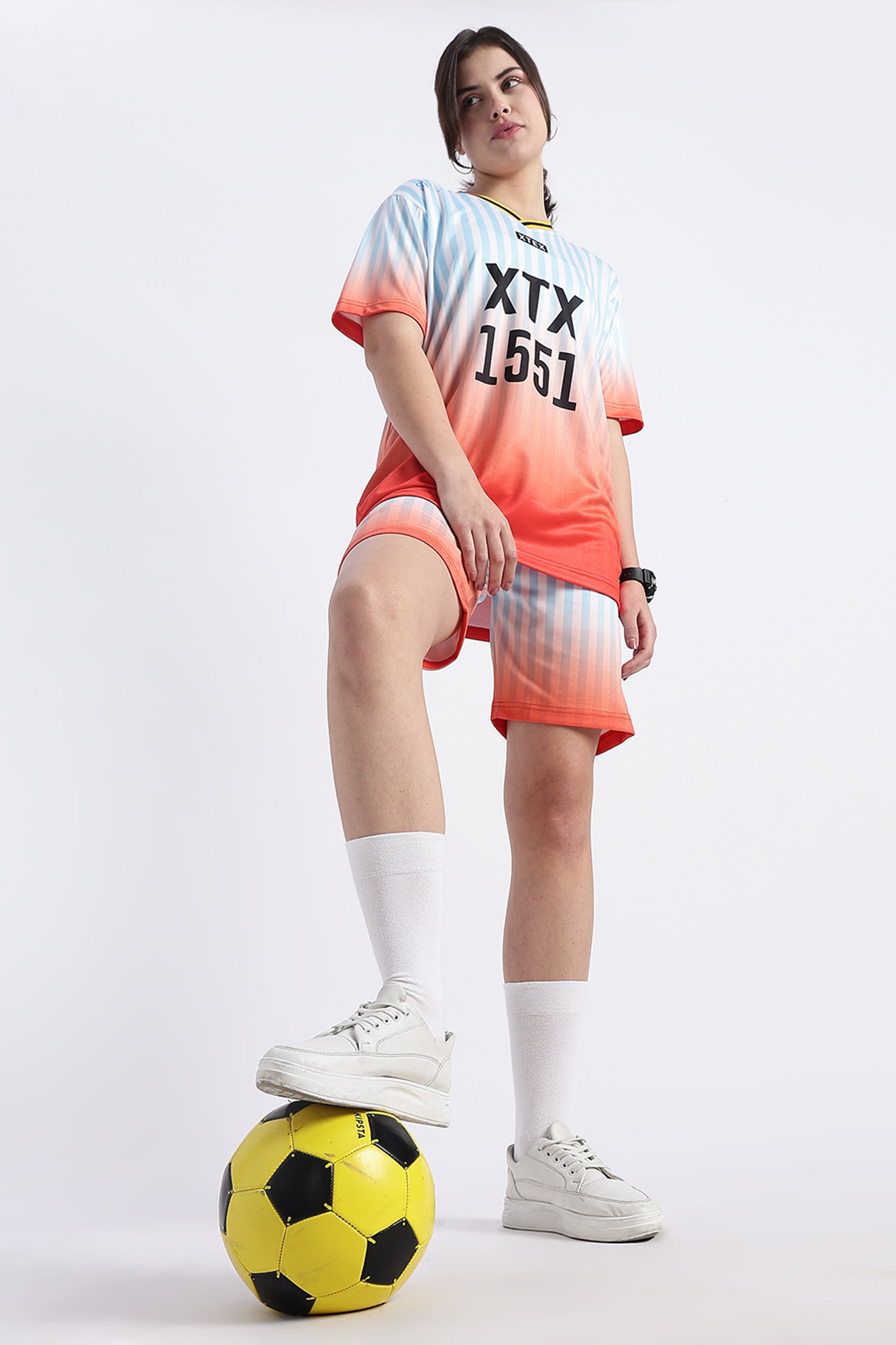 Orange Gradient Striped Athletic Jersey | XTX 1551 Sportswear