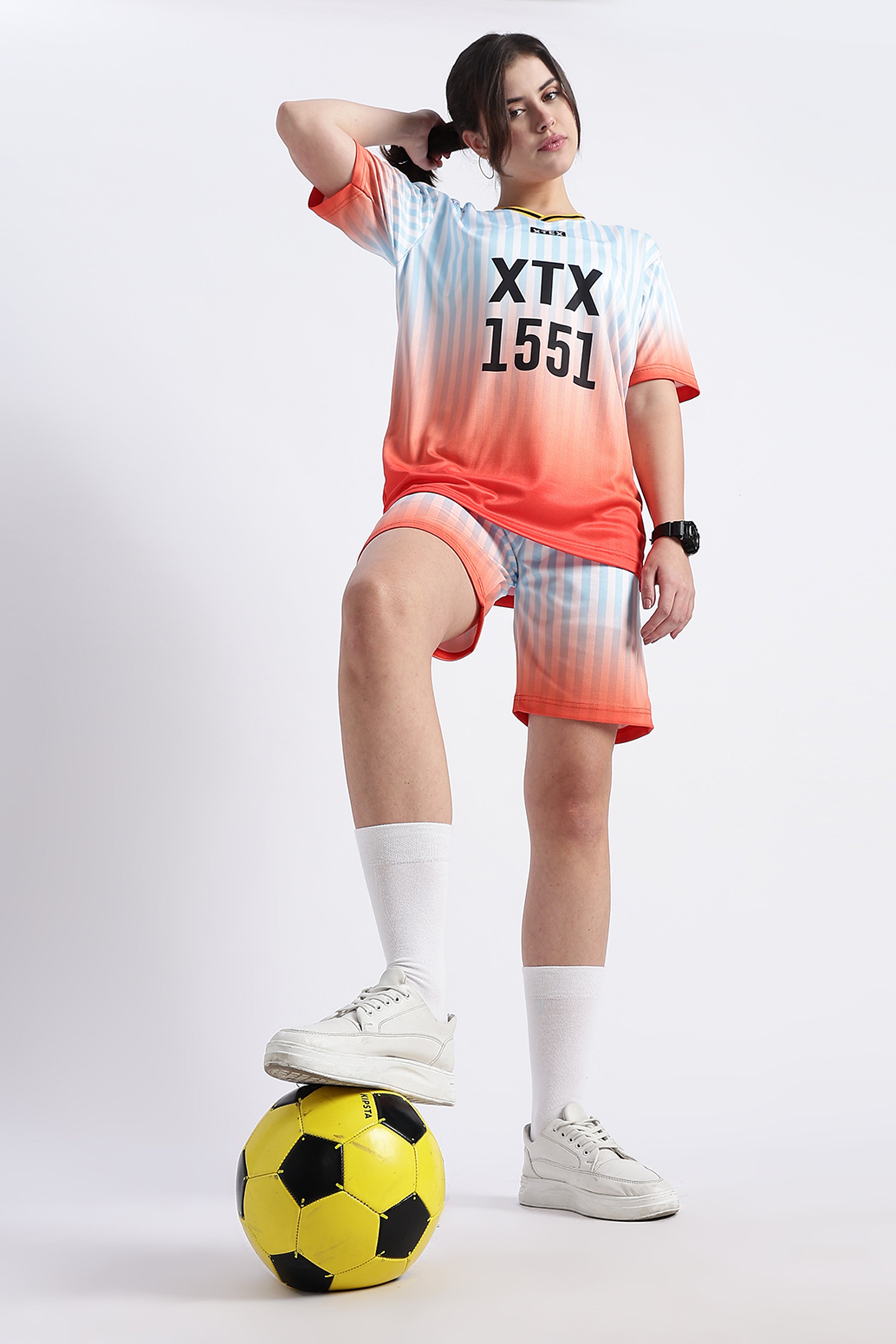 Orange Gradient Striped Athletic Jersey | XTX 1551 Sportswear