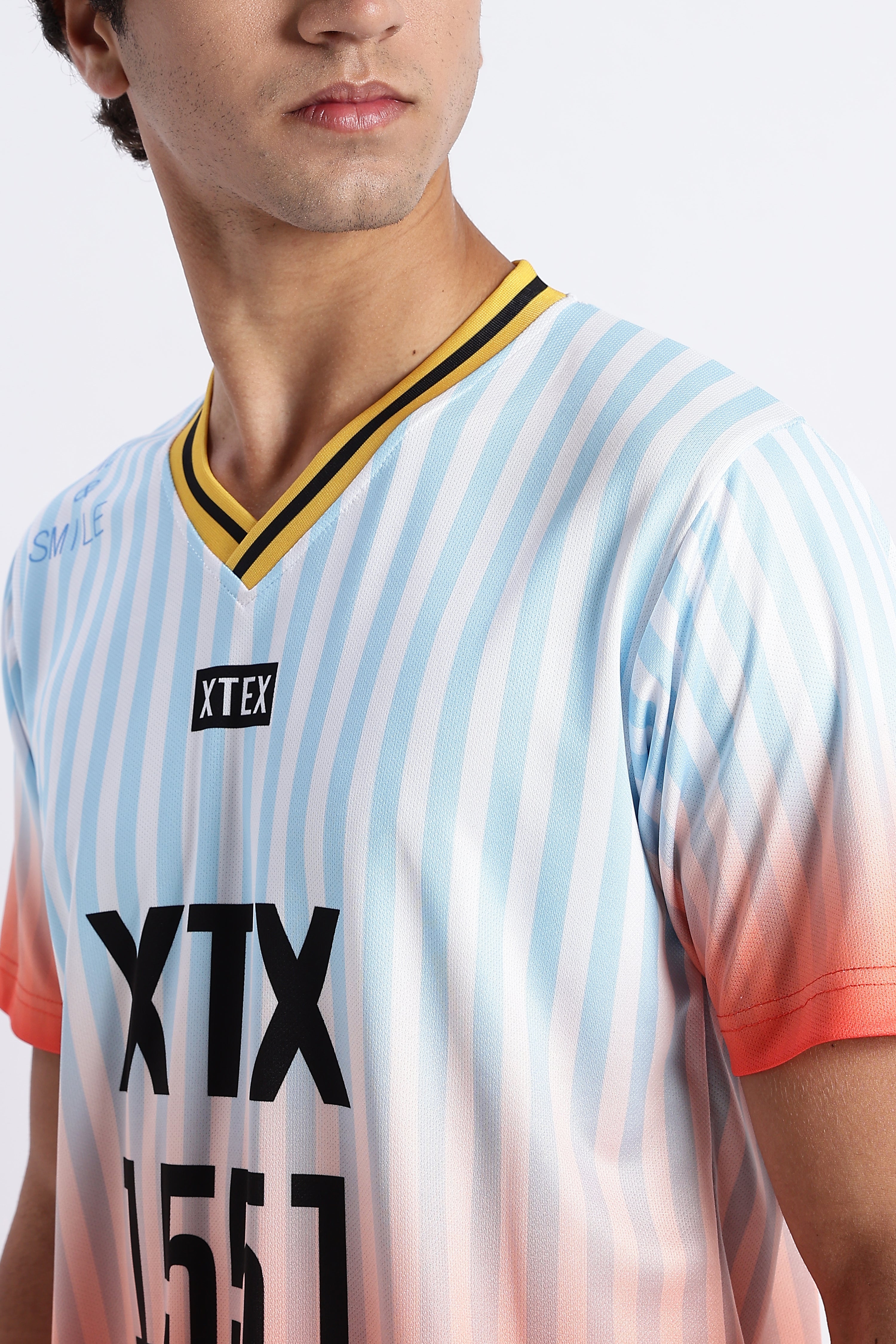 XTEX Gradient Jersey – Light Blue & Orange Football Tee