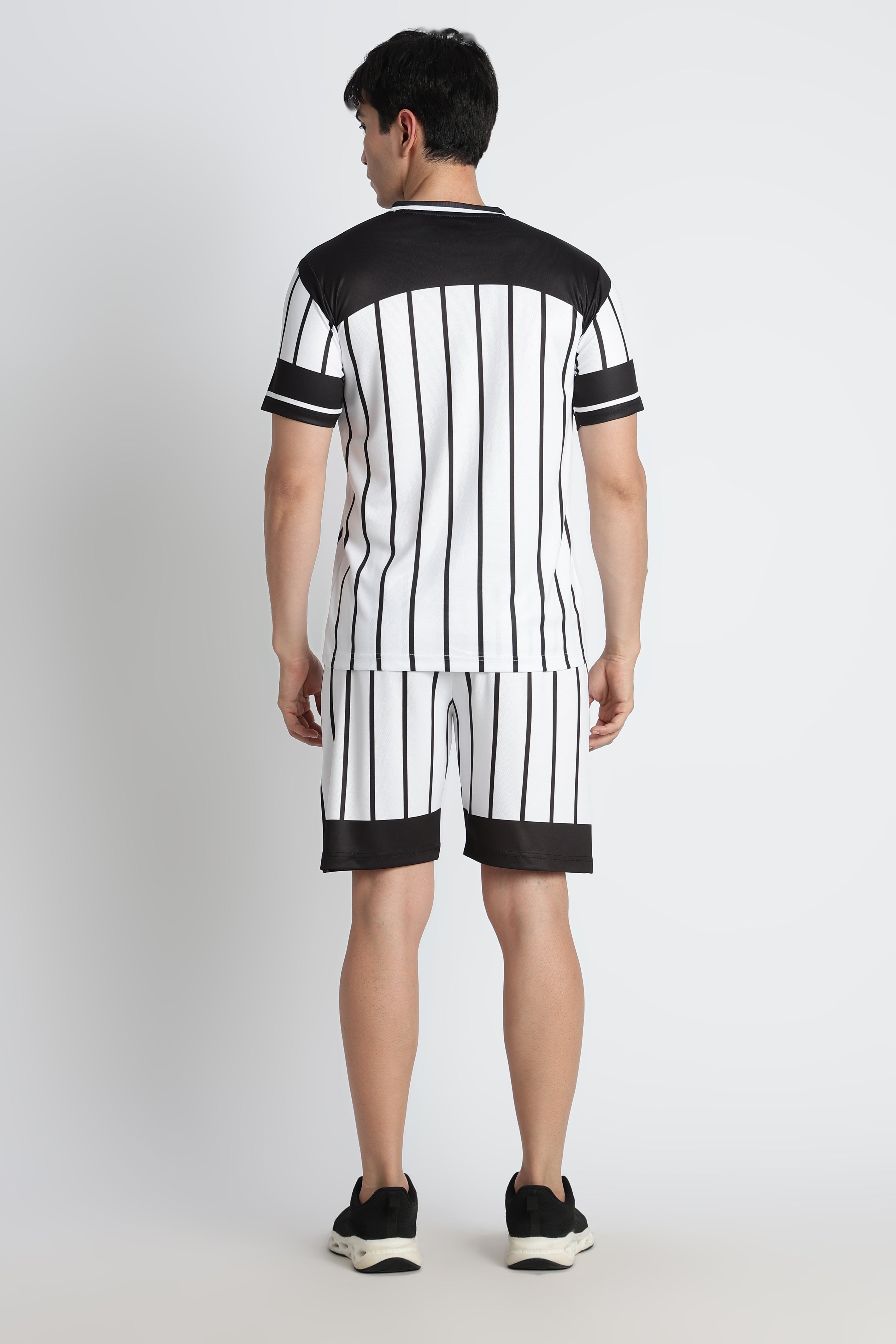 Black & White Striped Football Jersey – Performance Active Wear