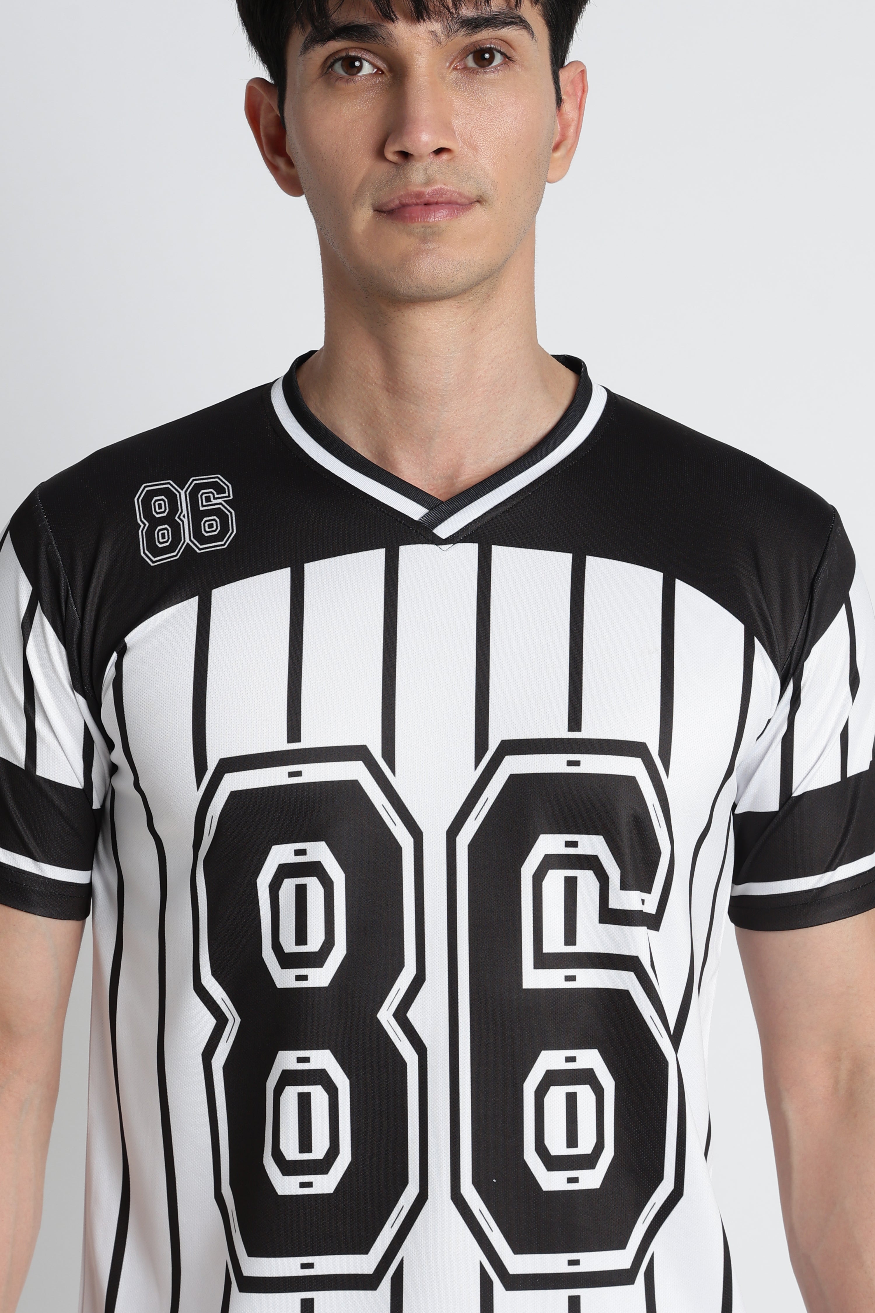 Black & White Striped Football Jersey – Performance Active Wear