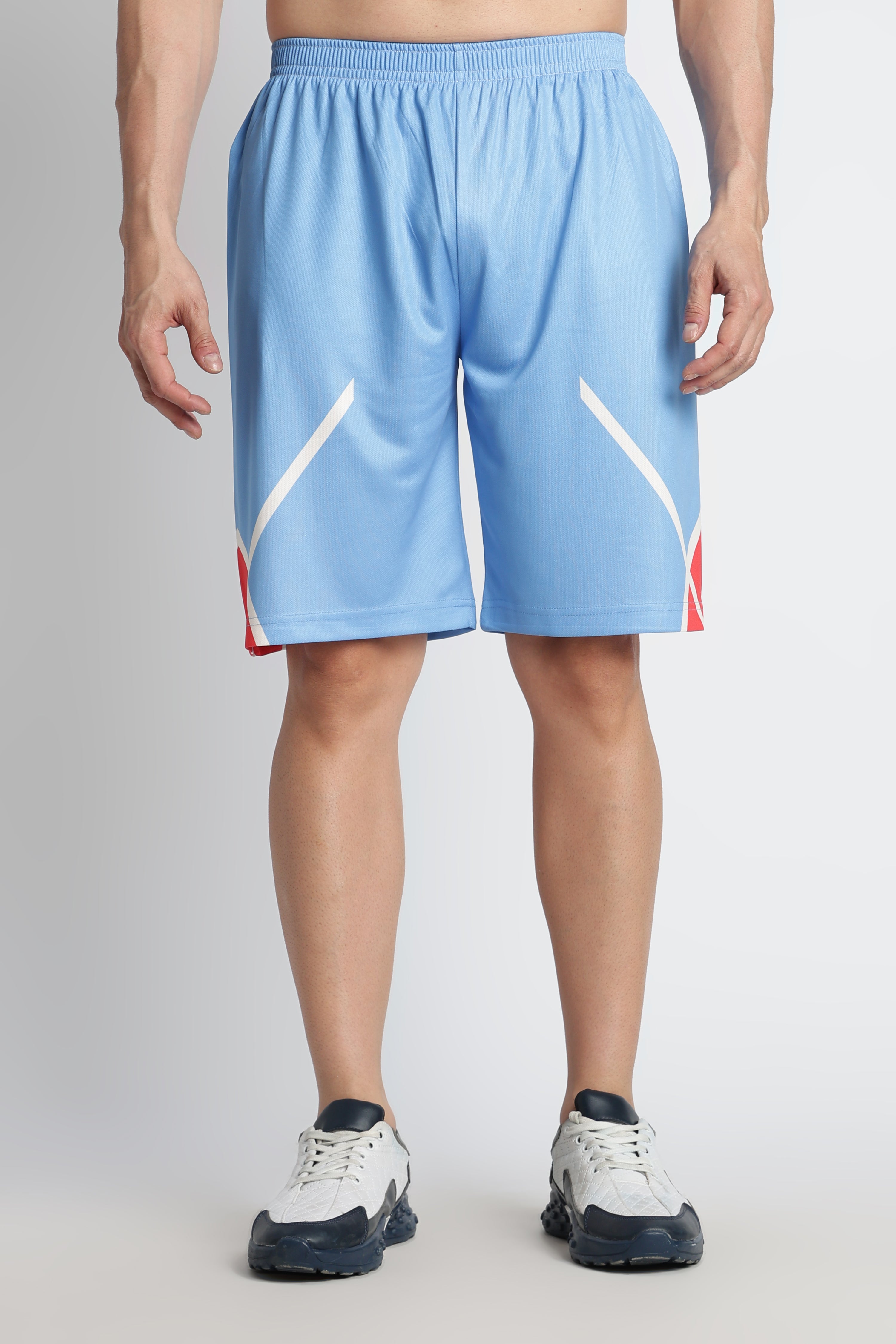 Light Blue Basketball Jersey with Red Graphic – Moisture-Wicking Performance Tee