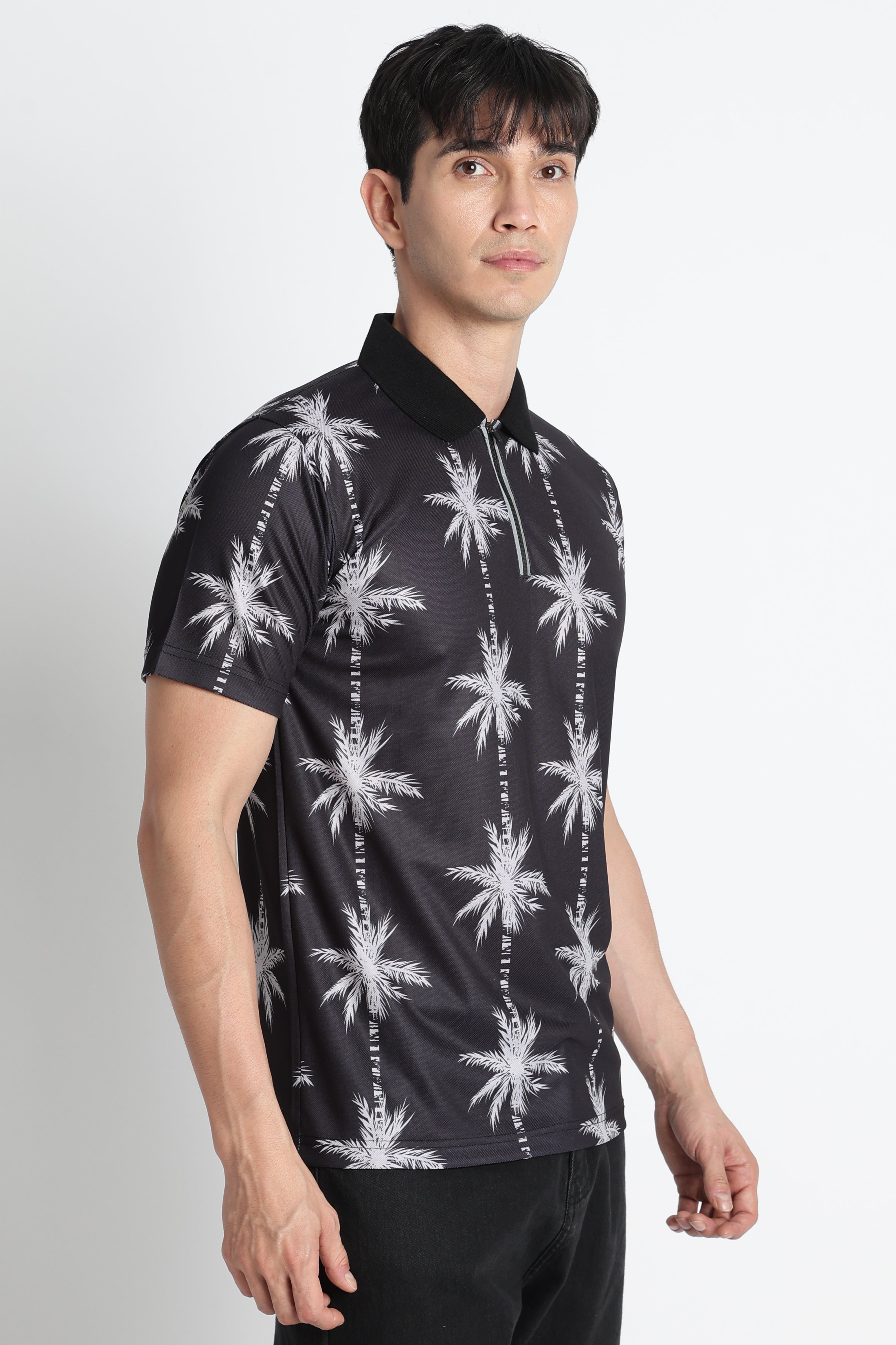 Black Palm Tree Active Polo – Heavy Duty Performance Sportswear