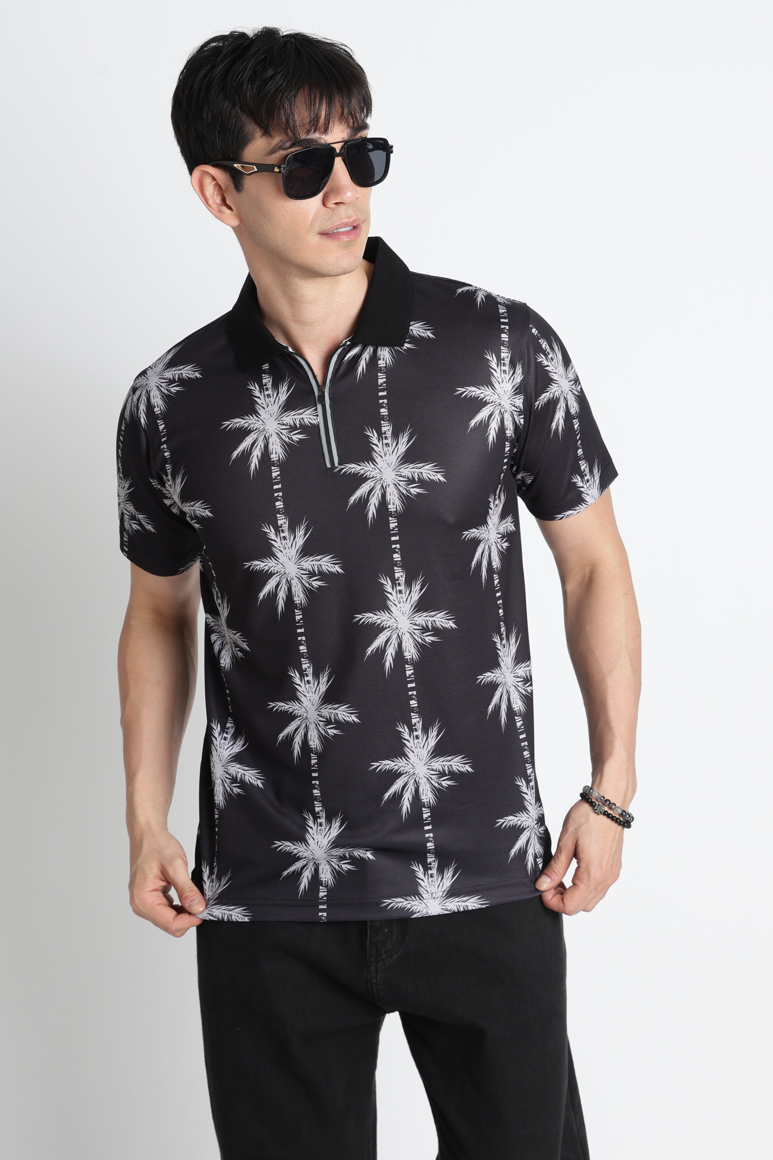 Black Palm Tree Active Polo – Heavy Duty Performance Sportswear
