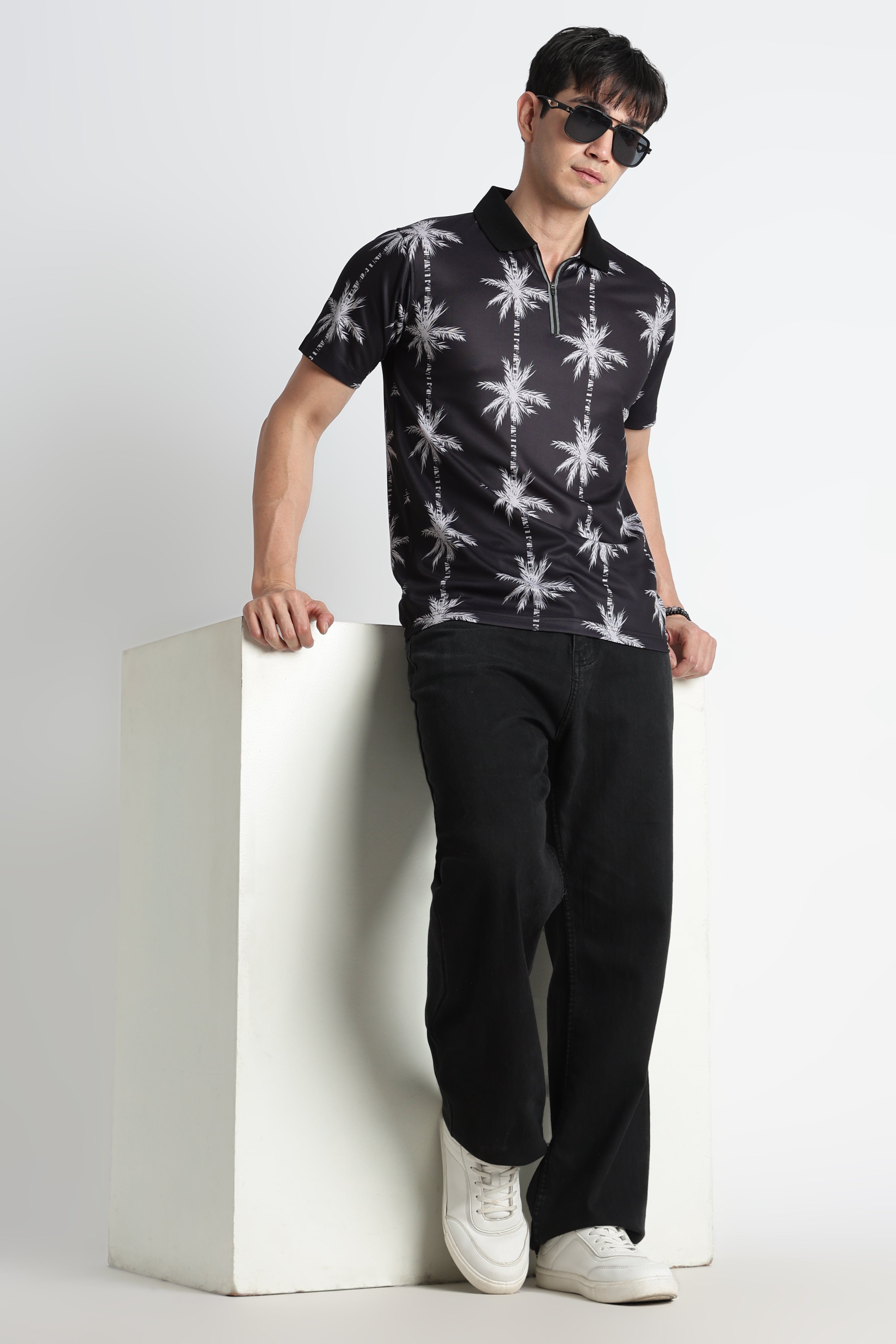 Black Palm Tree Active Polo – Heavy Duty Performance Sportswear