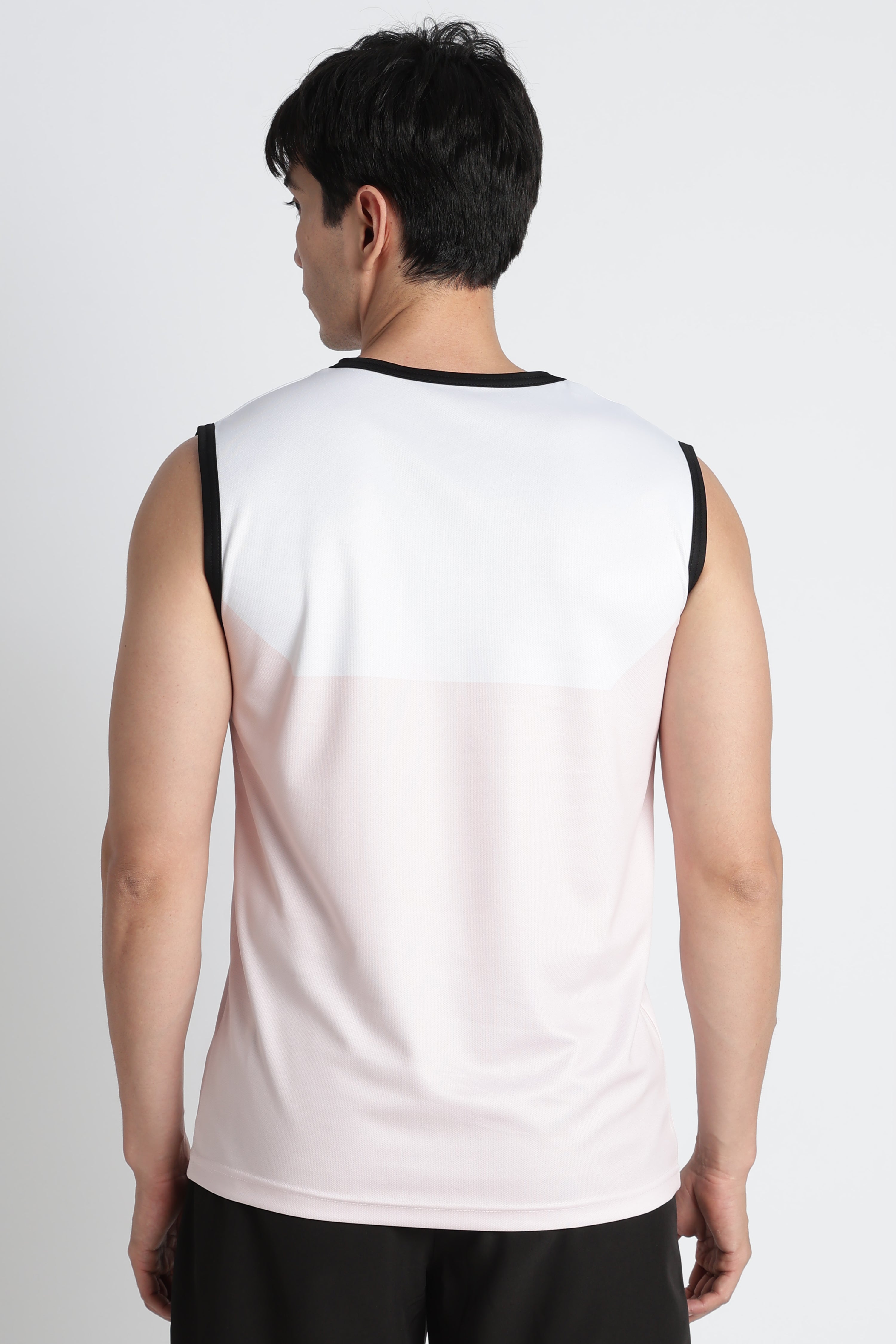 White & Pink Tank Top – Breathable Activewear for Workouts