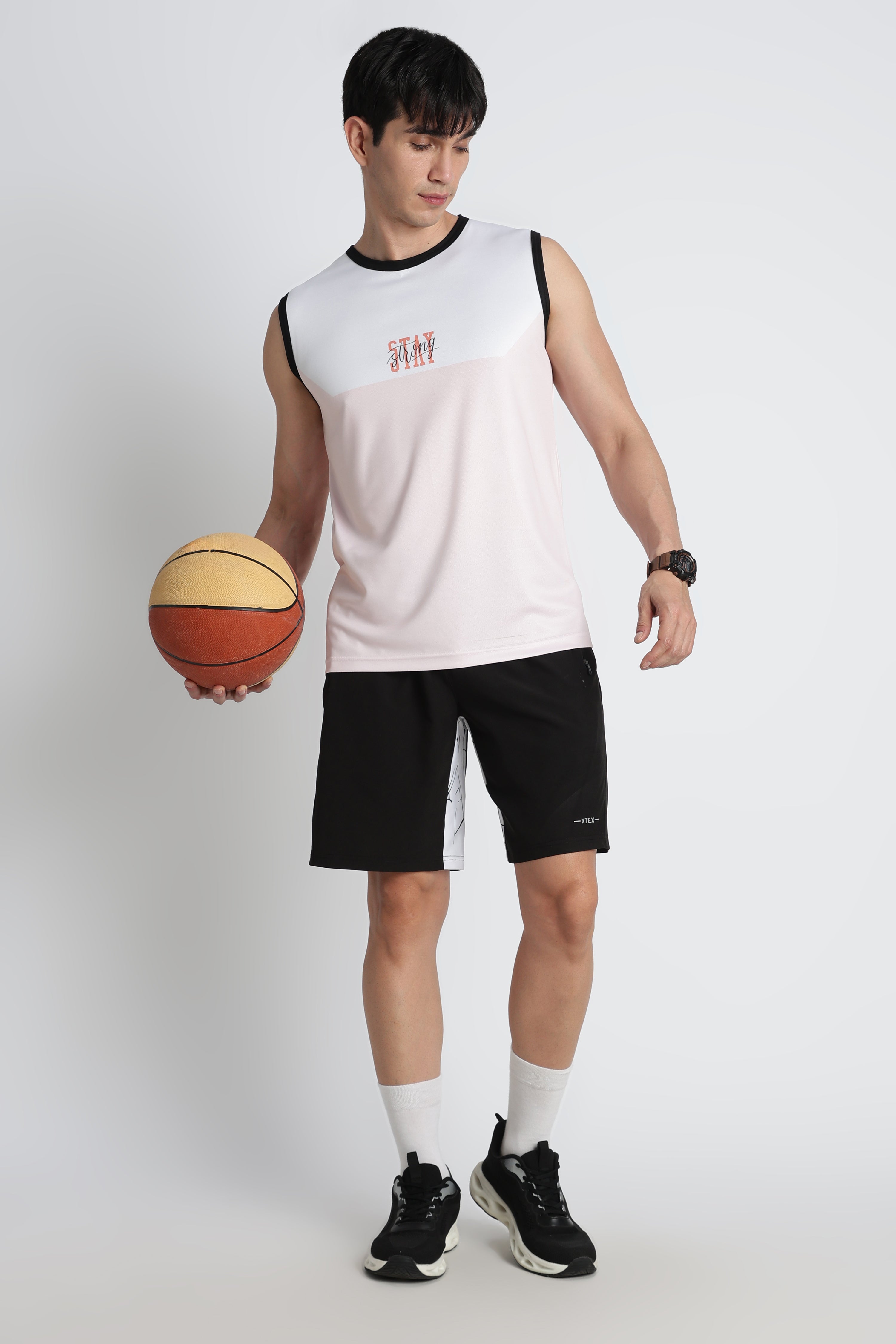 White & Pink Tank Top – Breathable Activewear for Workouts