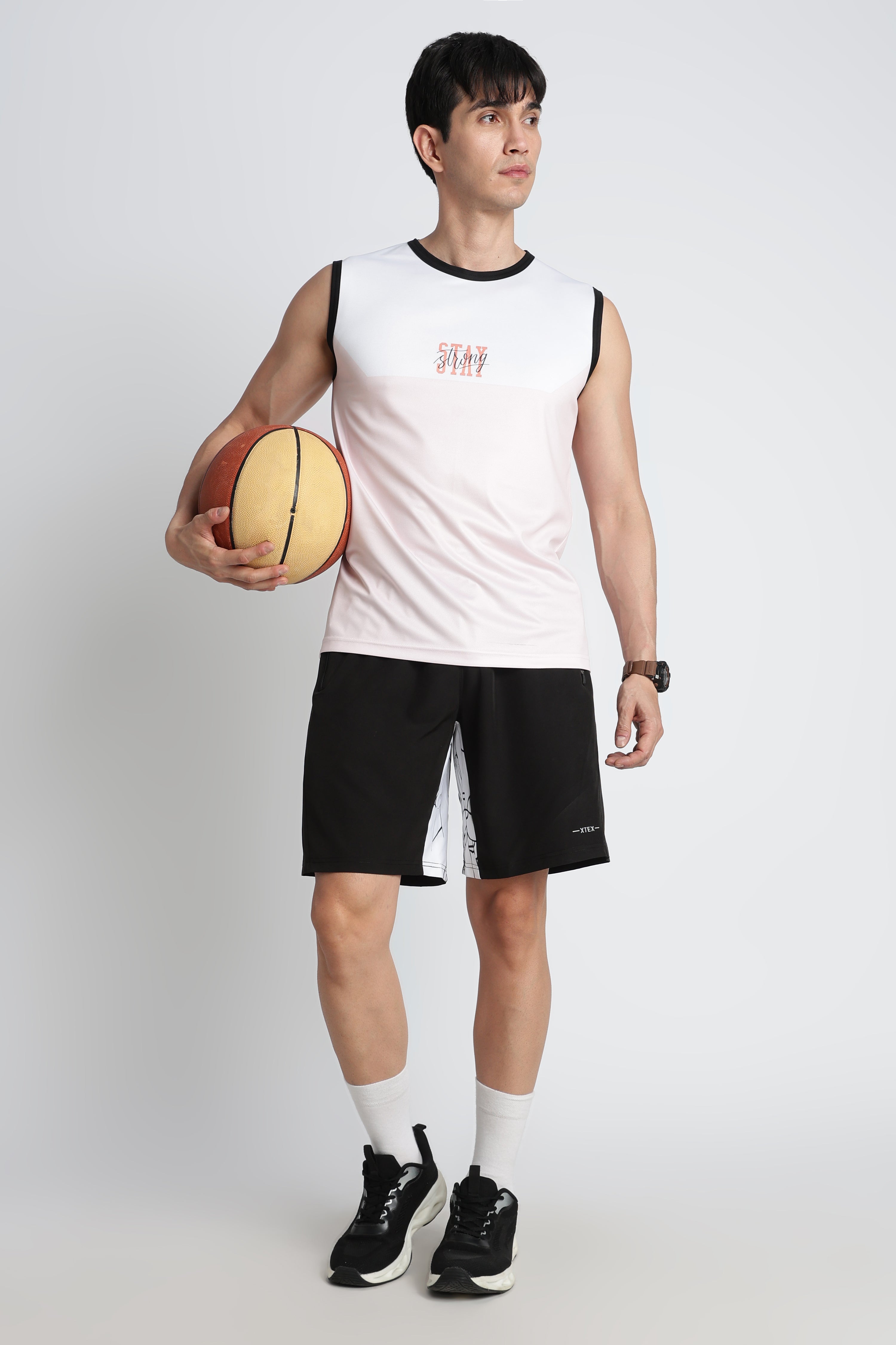 White & Pink Tank Top – Breathable Activewear for Workouts
