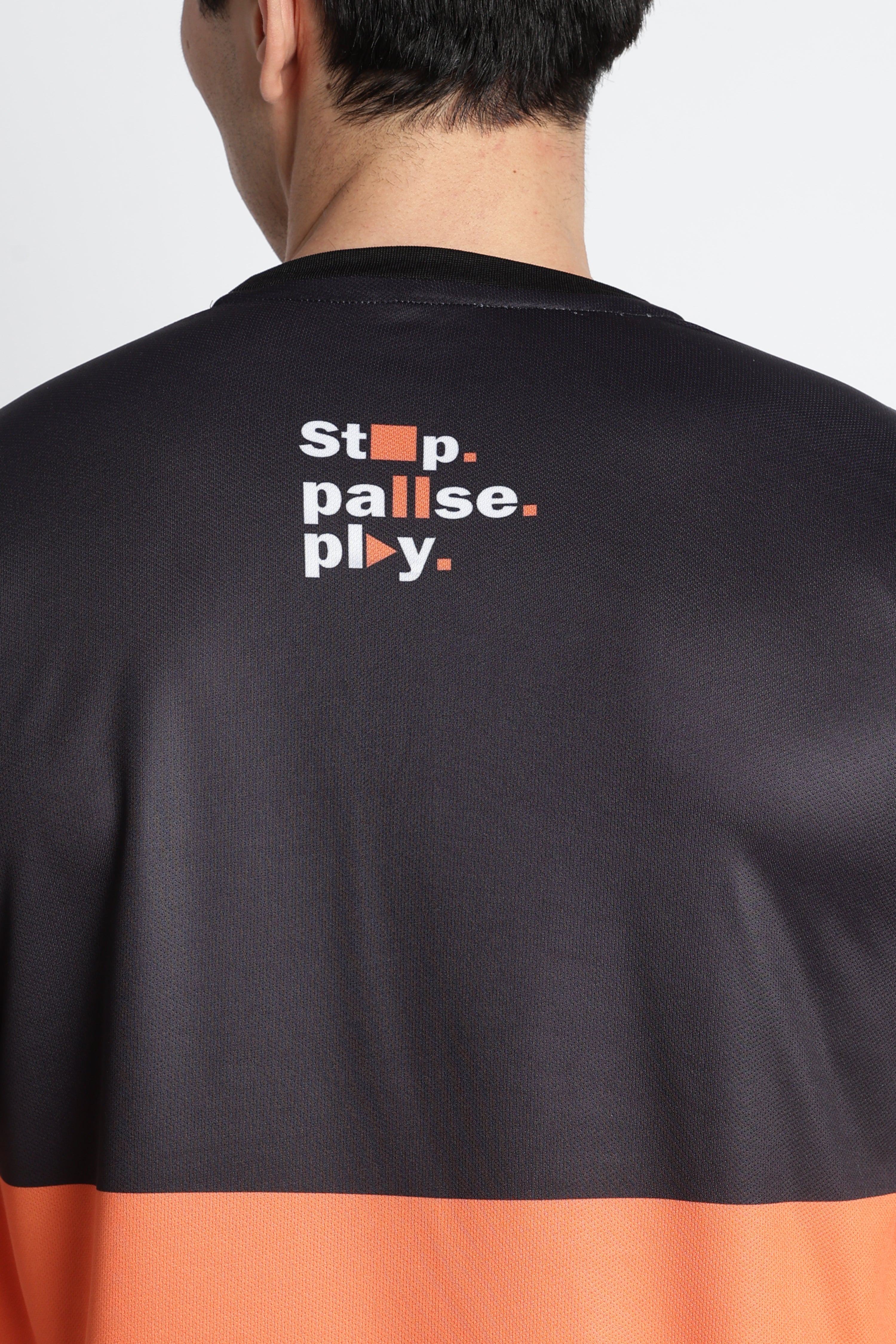 Black-Orange Activewear Jersey – Stop. Pause . Play