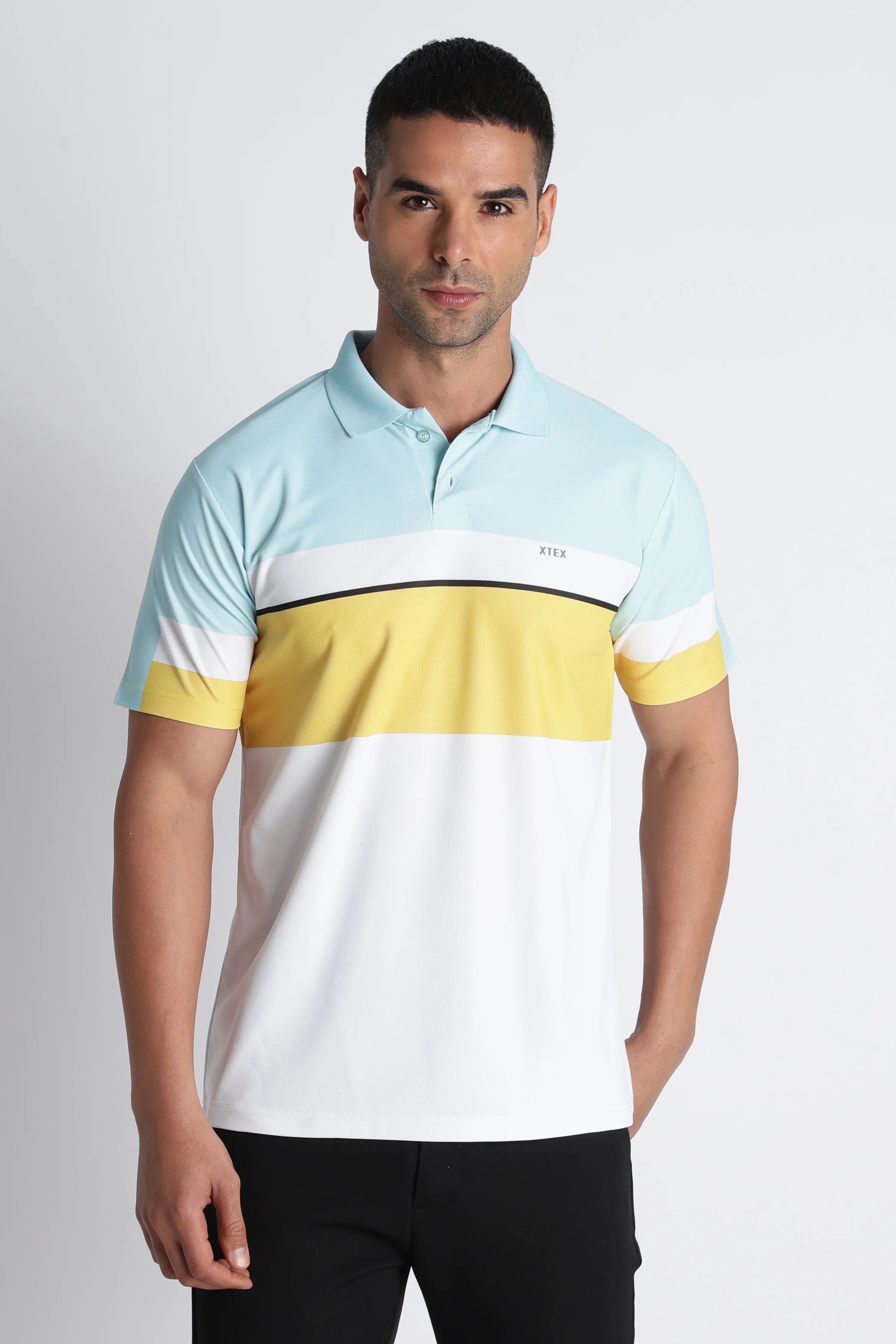 XTEX Colour-Block Polo T-shirt