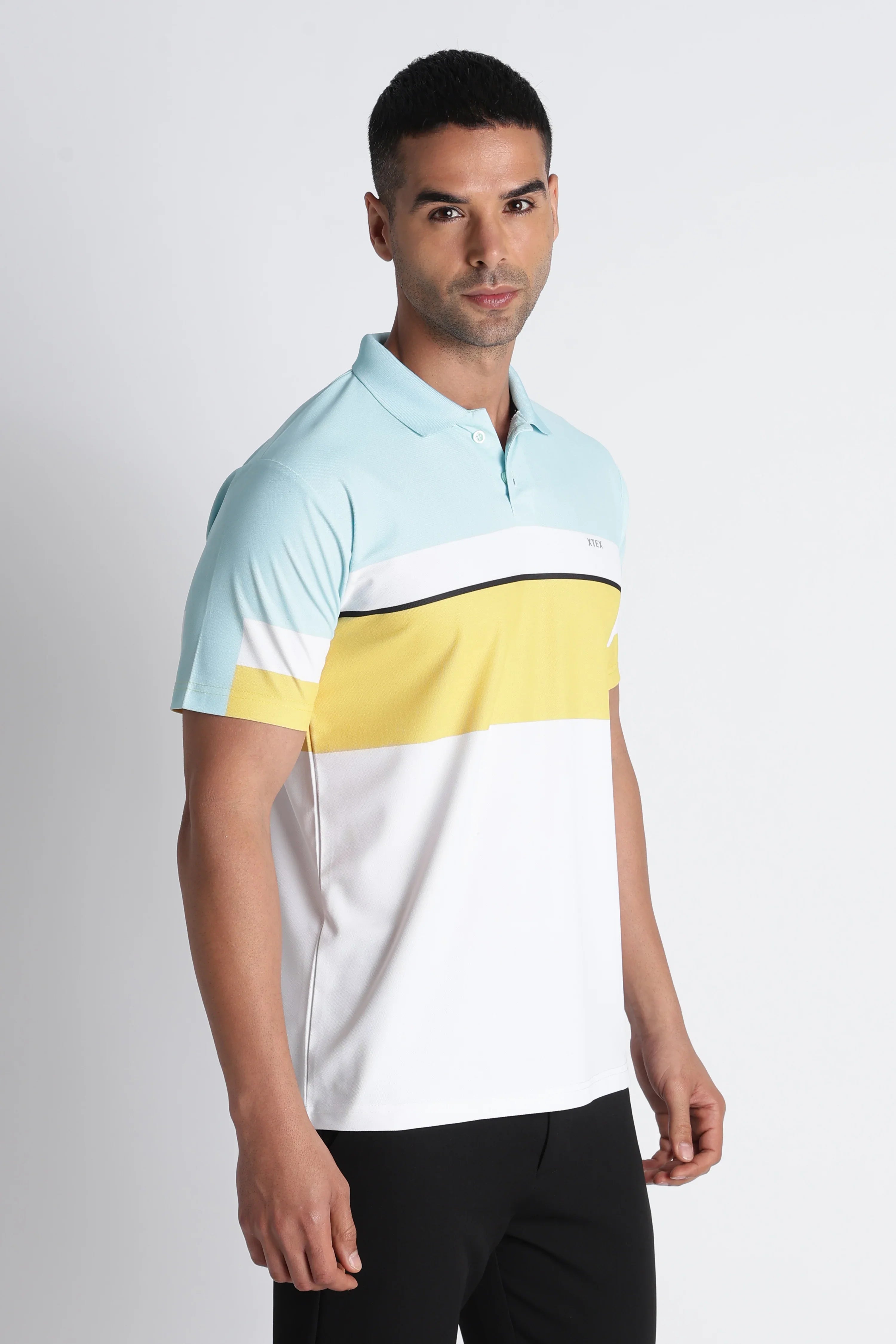 XTEX Colour-Block Polo T-shirt