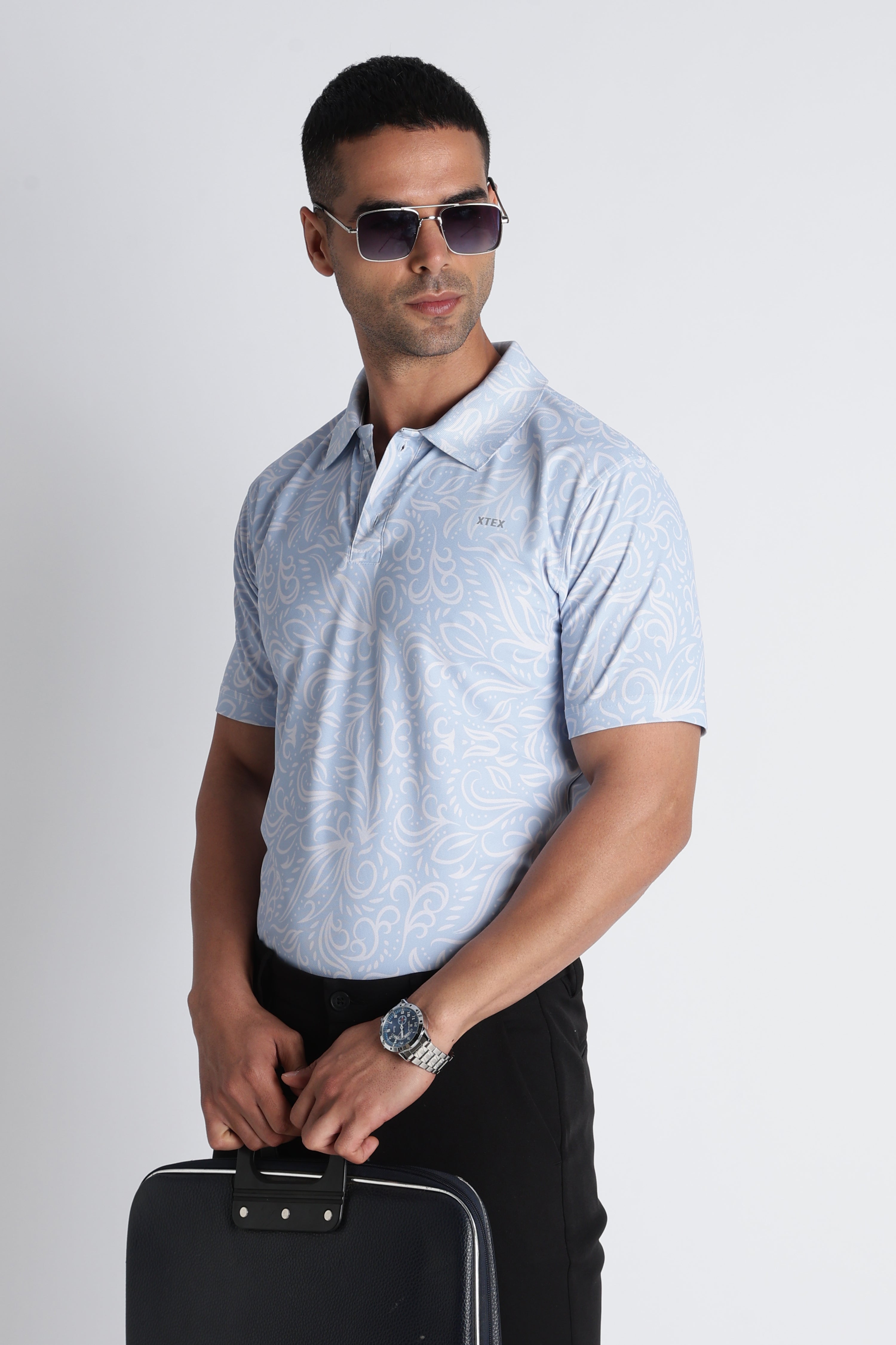 XTEX UPF 50 Sky Blue Polos