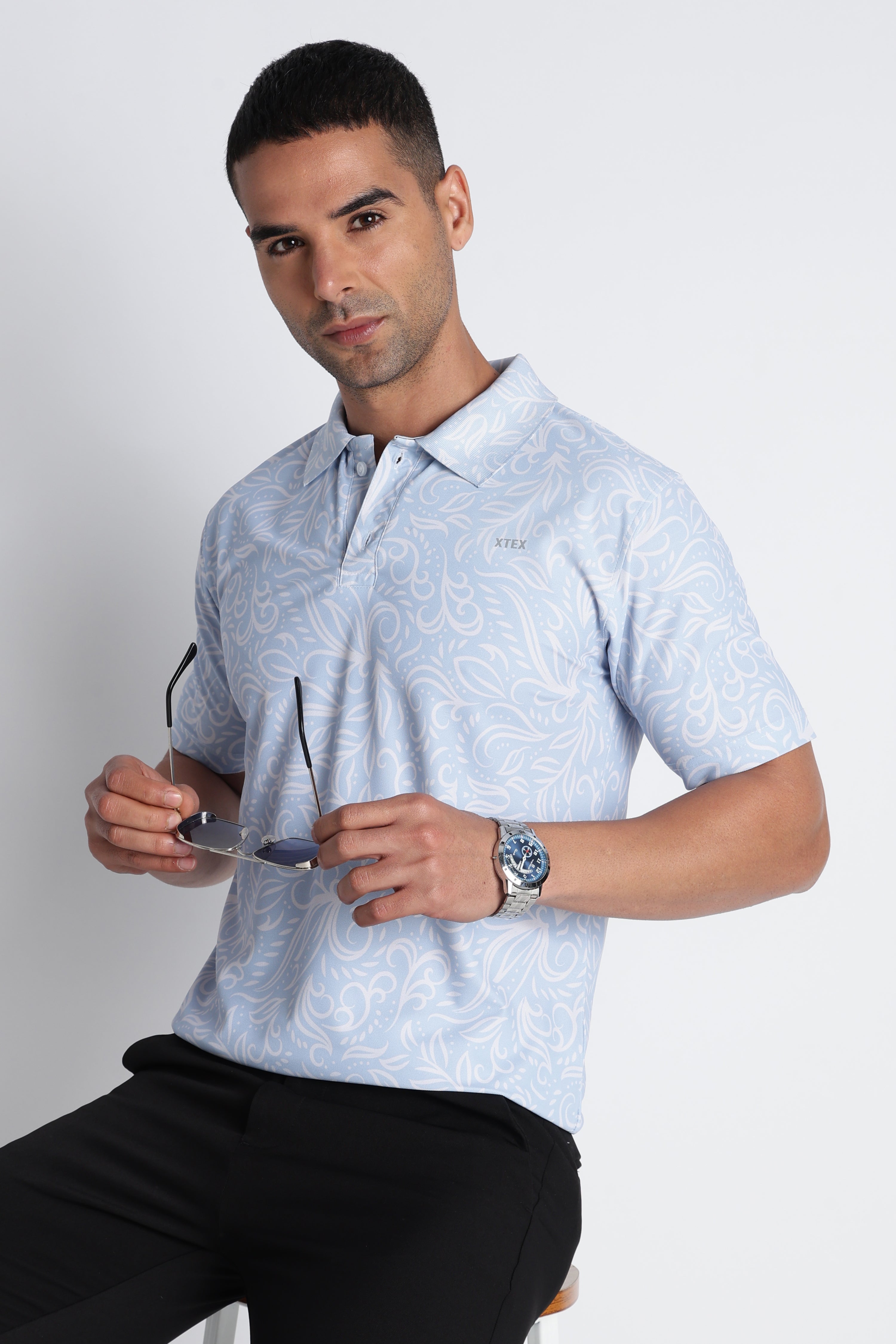 XTEX UPF 50 Sky Blue Polos