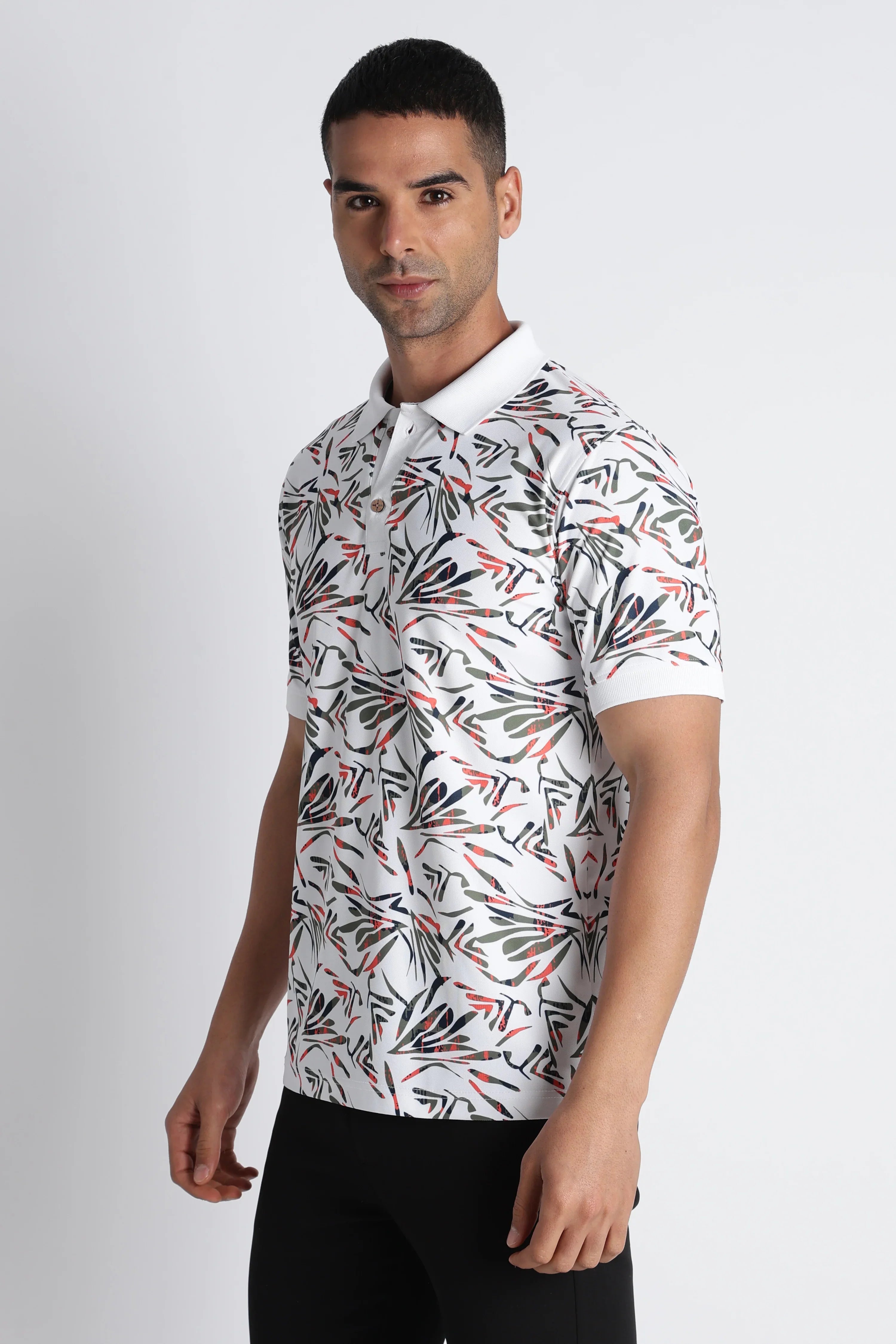 XTEX Tropical Print Polo Shirt – Style Meets Protection