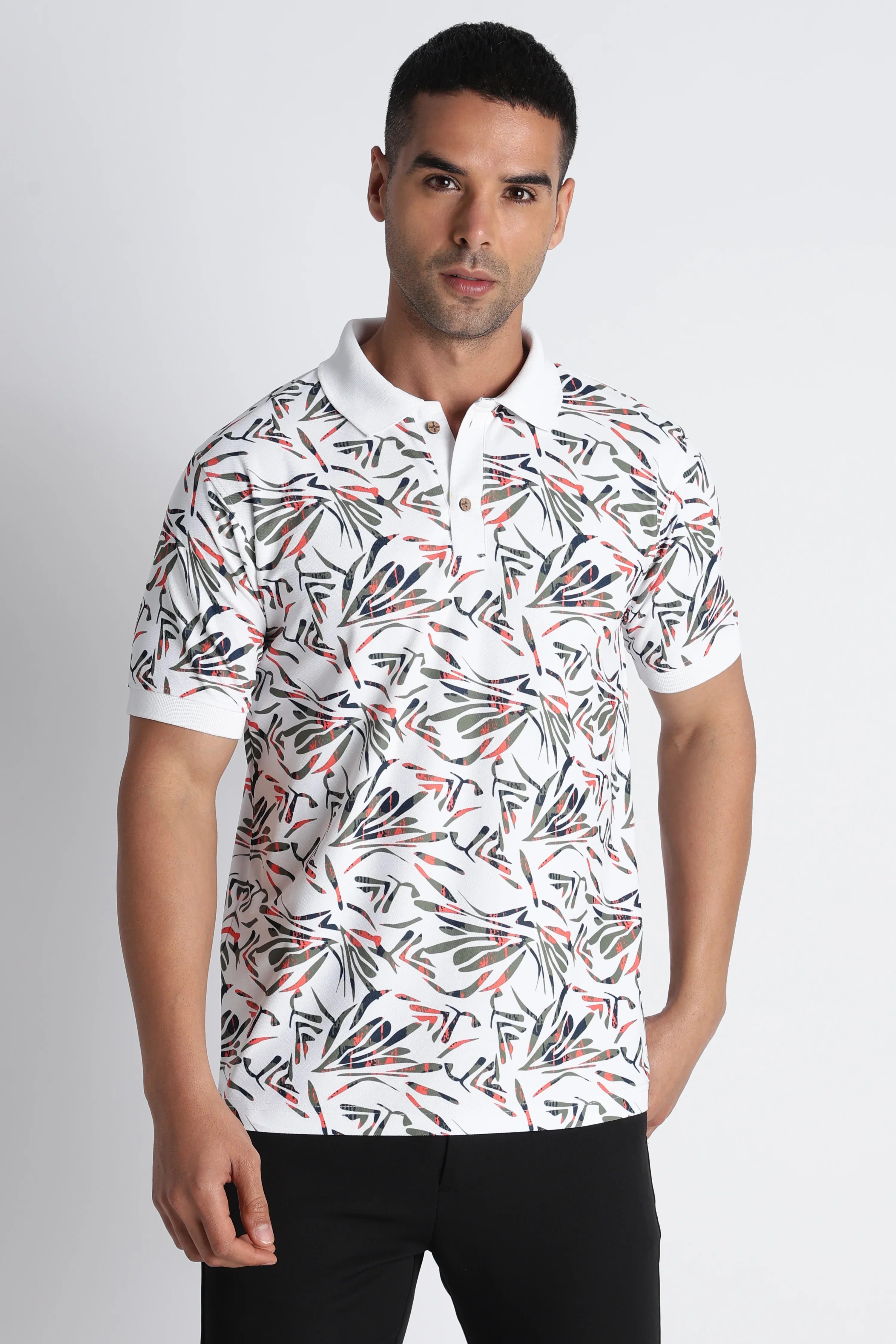 XTEX Tropical Print Polo Shirt – Style Meets Protection