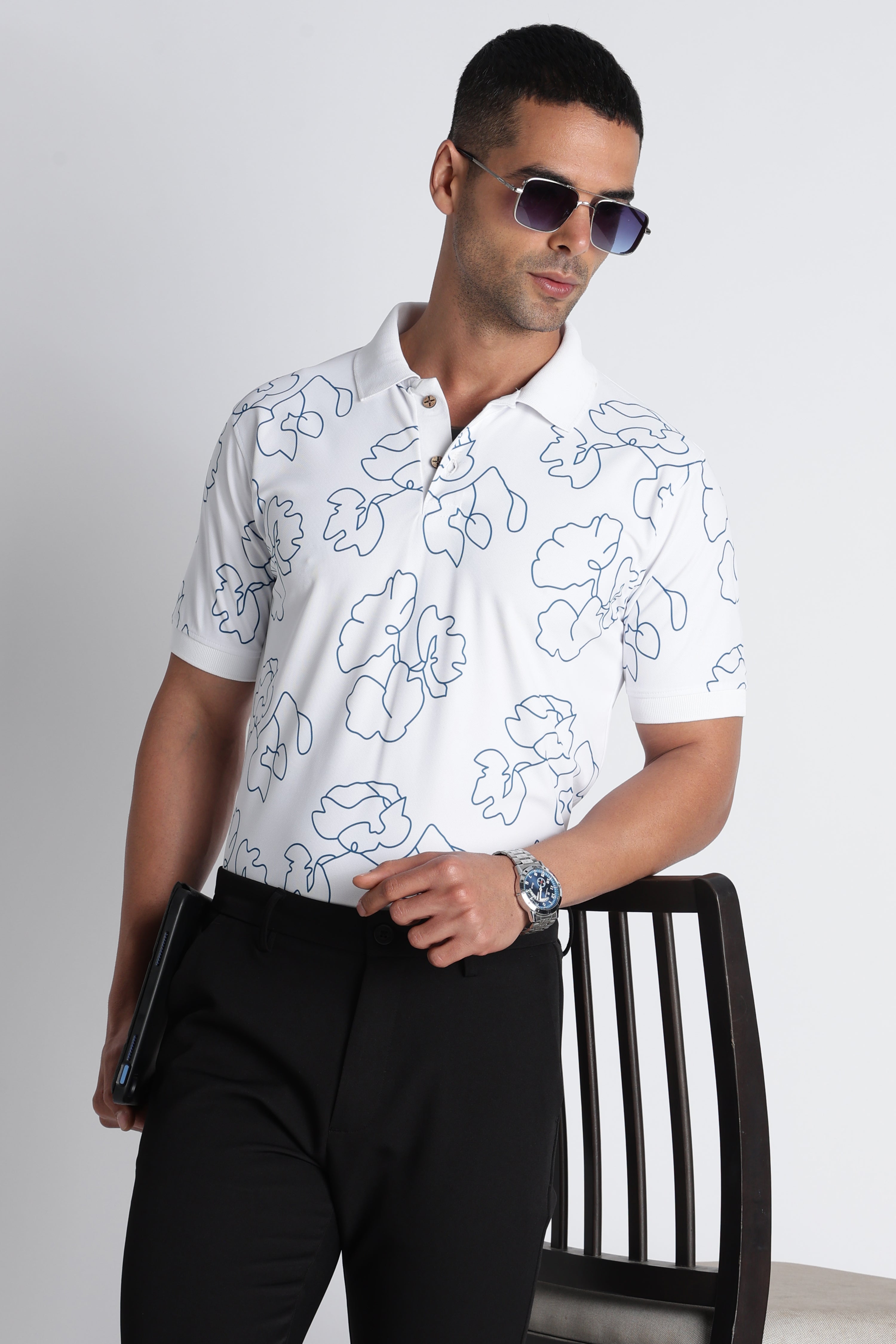 Floral Fusion Polo | Antimicrobial & UPF 50
