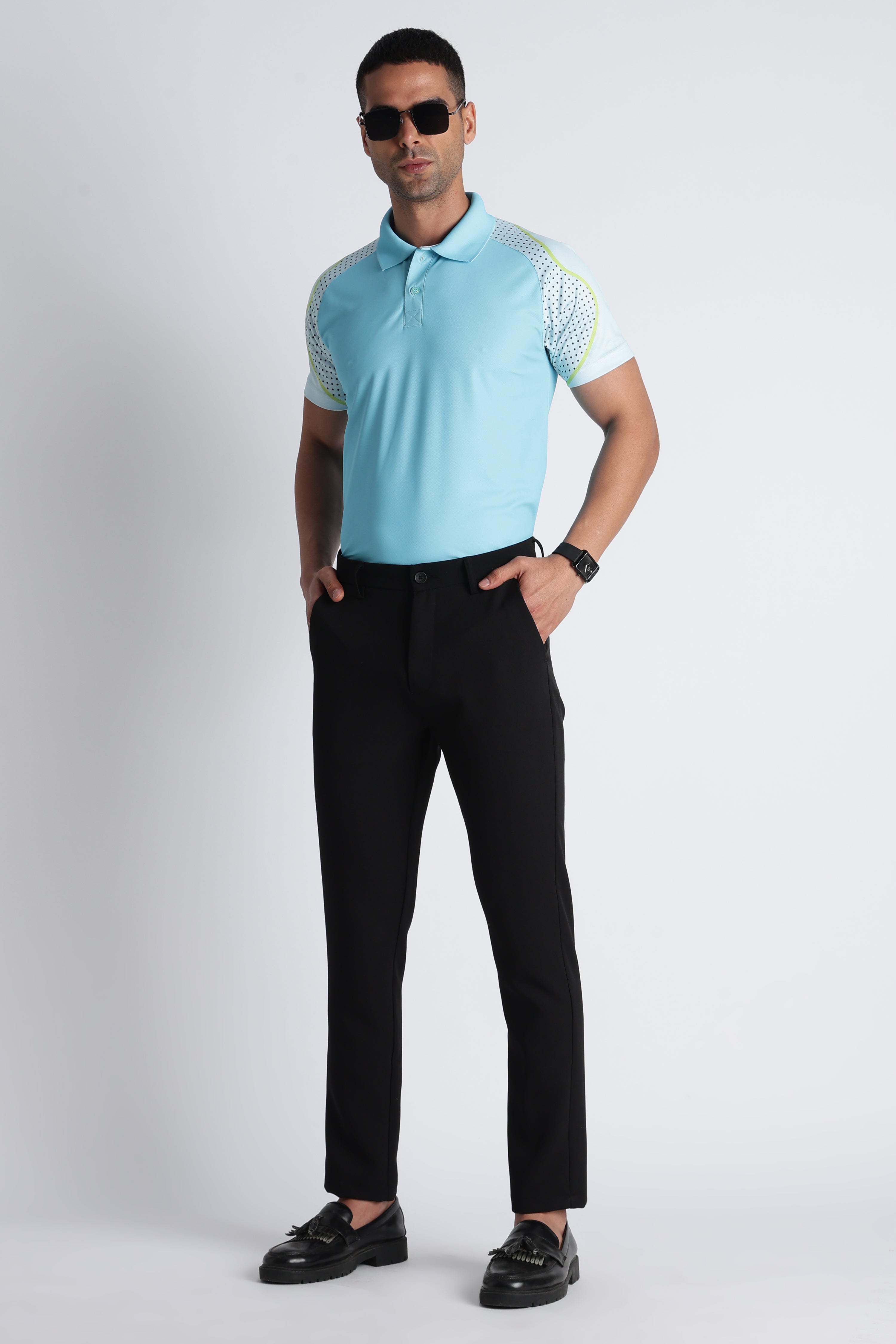Sky Blue Performance Polo | Antimicrobial & UPF 50