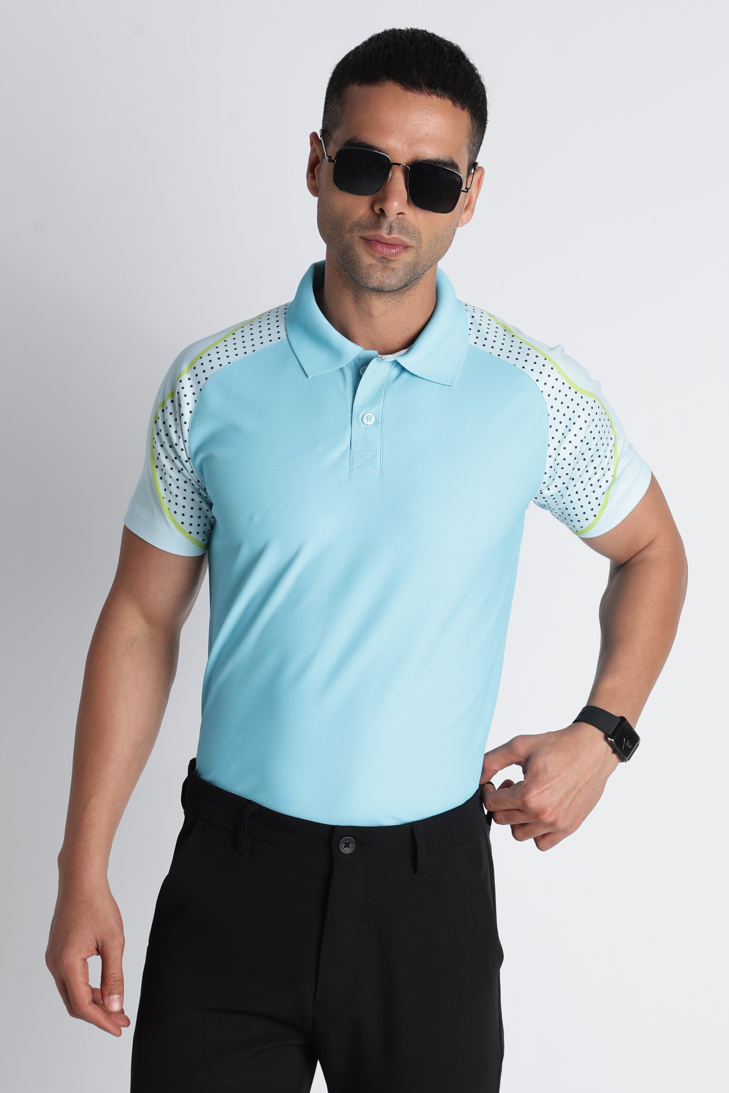 Sky Blue Performance Polo | Antimicrobial & UPF 50