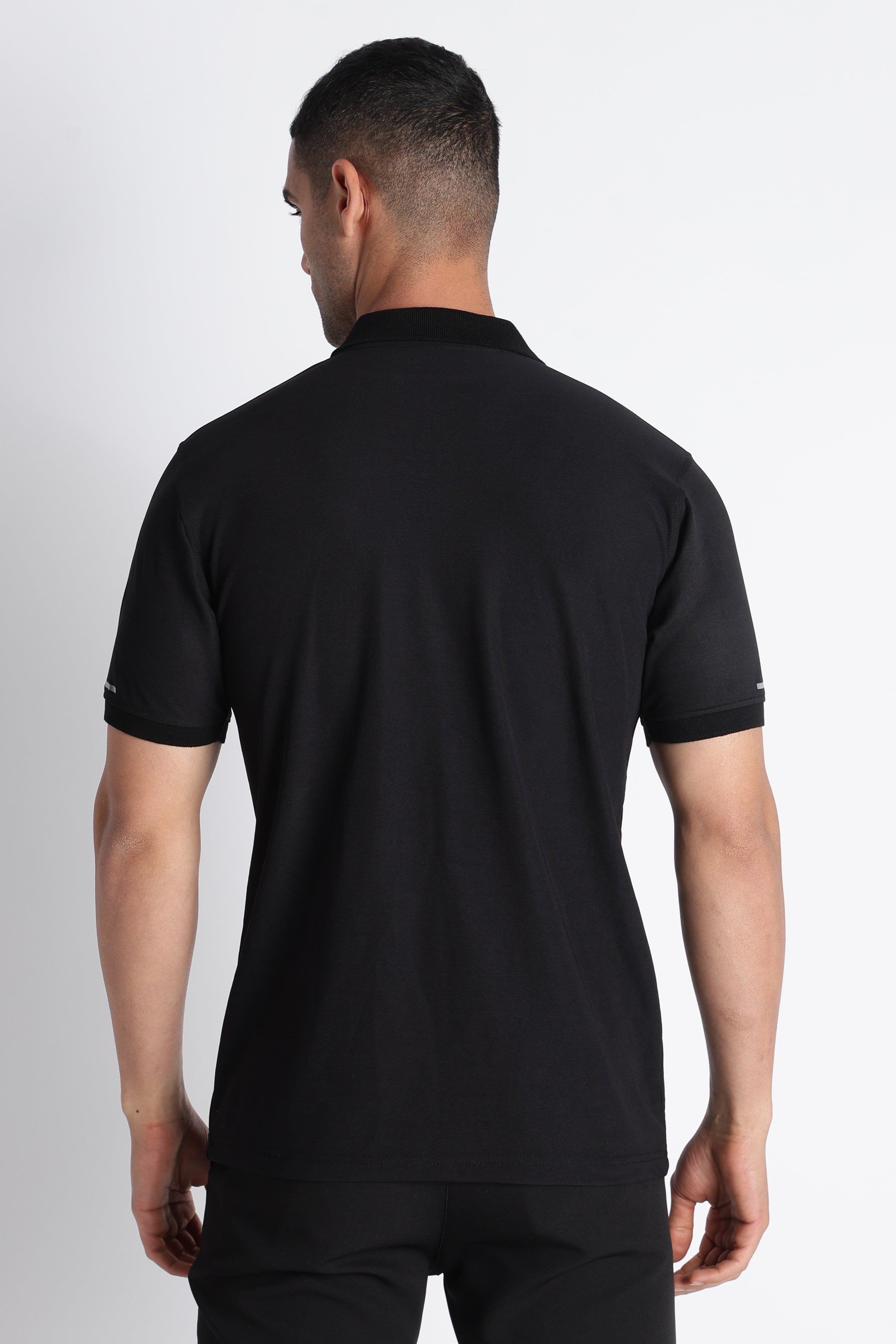 XTEX Black Half‑Zip Polo Shirt – Premium Athleisure Casual Wear