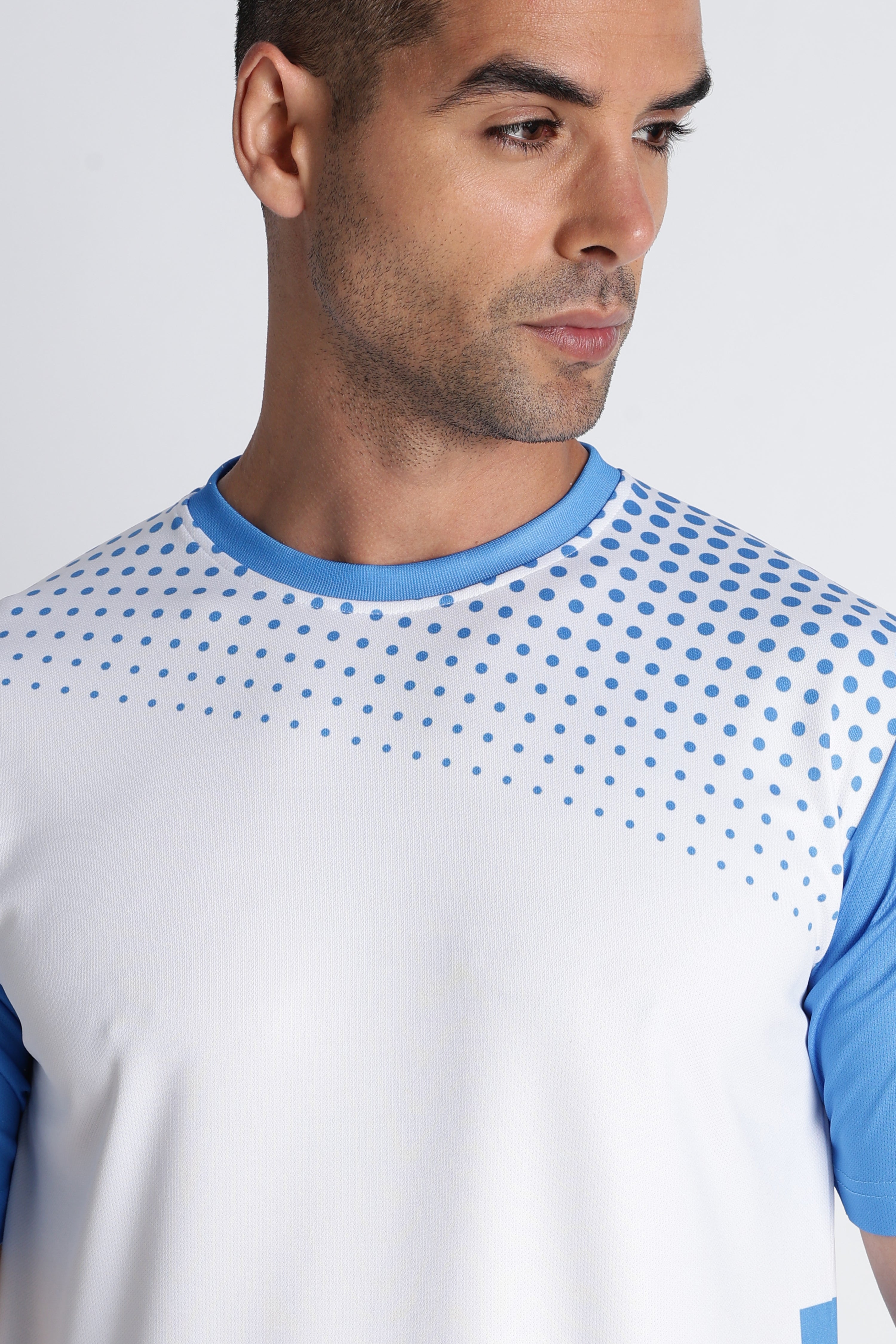 Blue & White Checkered Tennis Tee | Sporty Athletic Wear