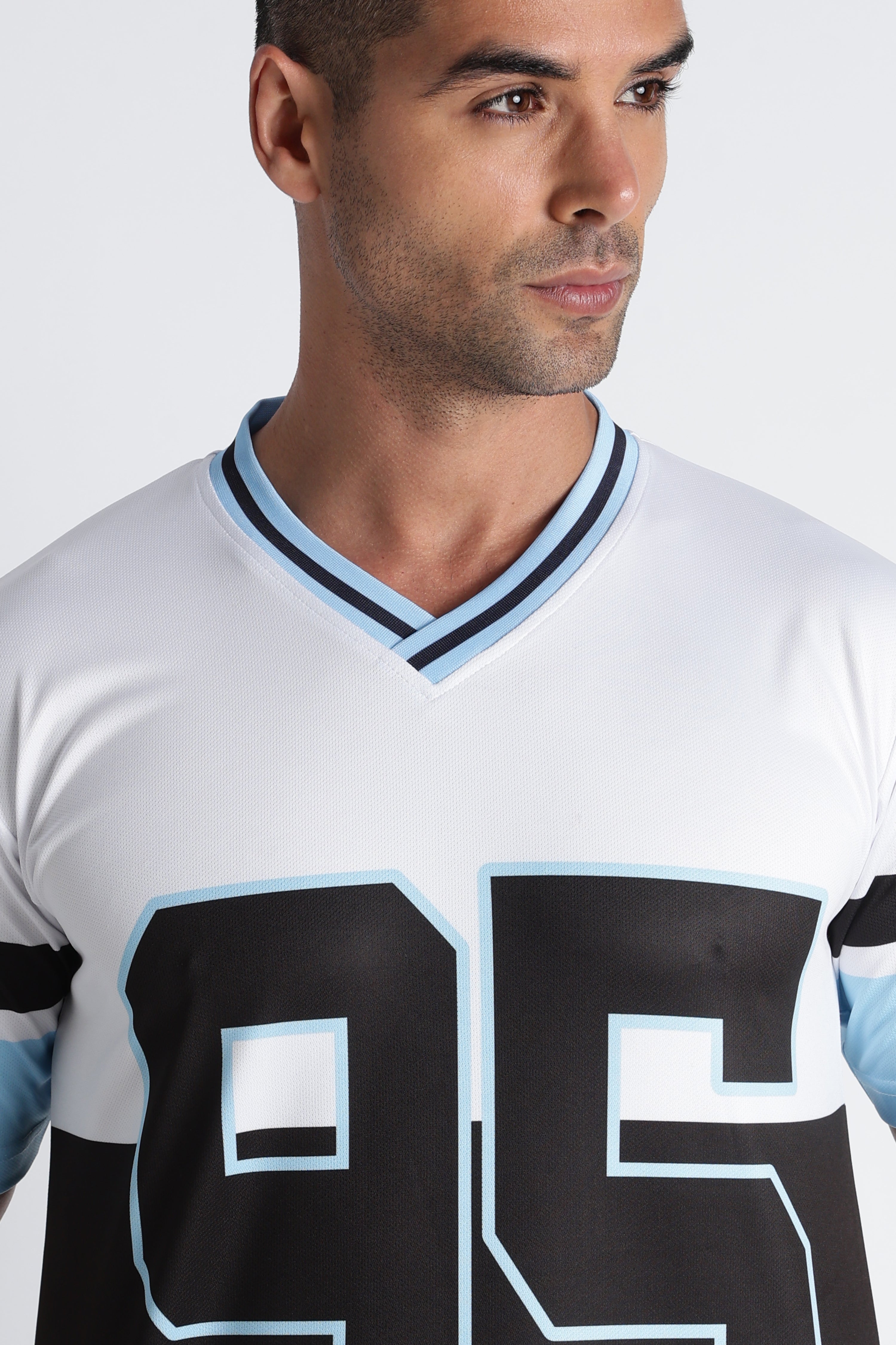 Men’s White Light Blue ‘95’ Athletic Jersey