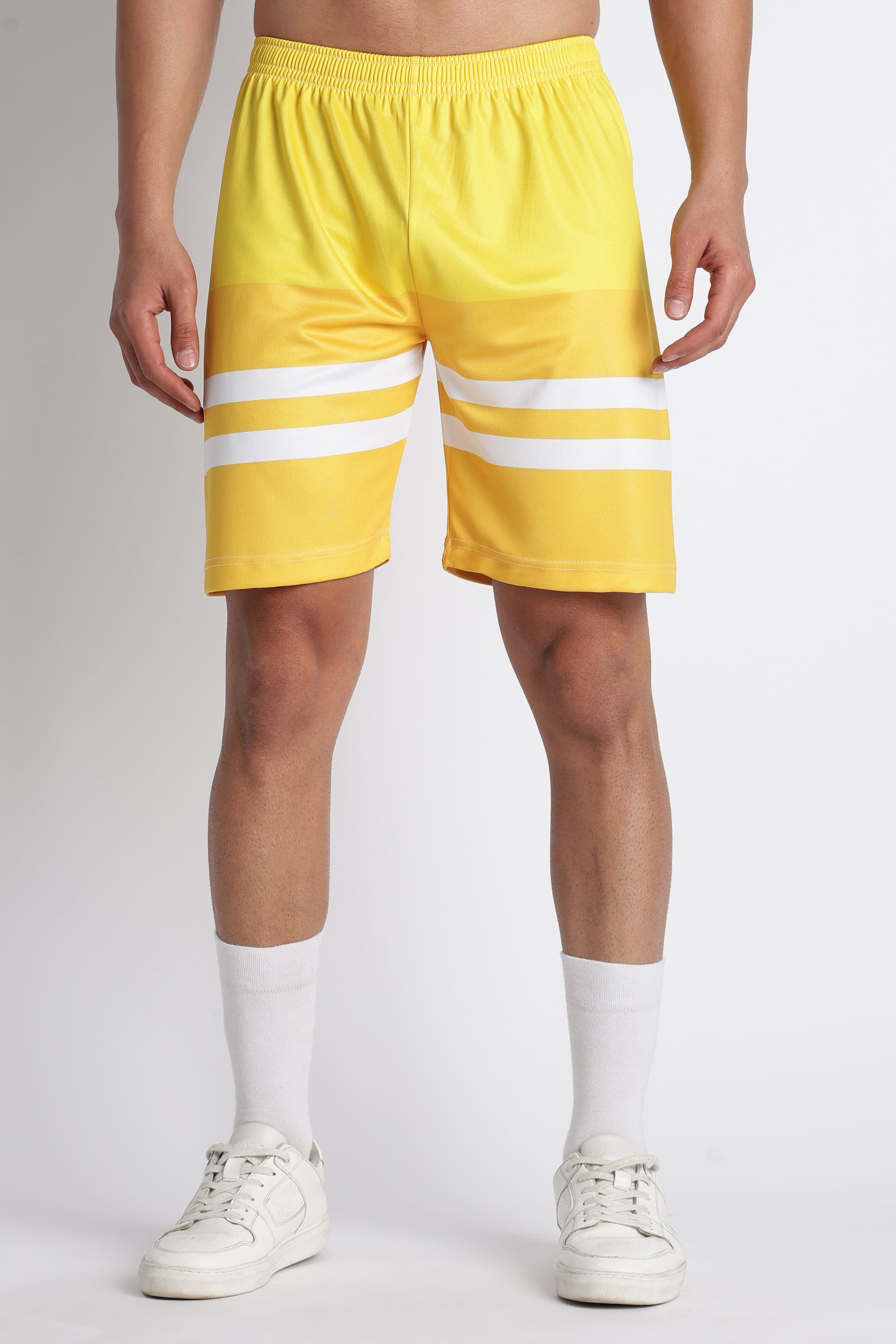 Men’s Yellow Retro Jersey & Shorts Set | V‑Neck Sportswear
