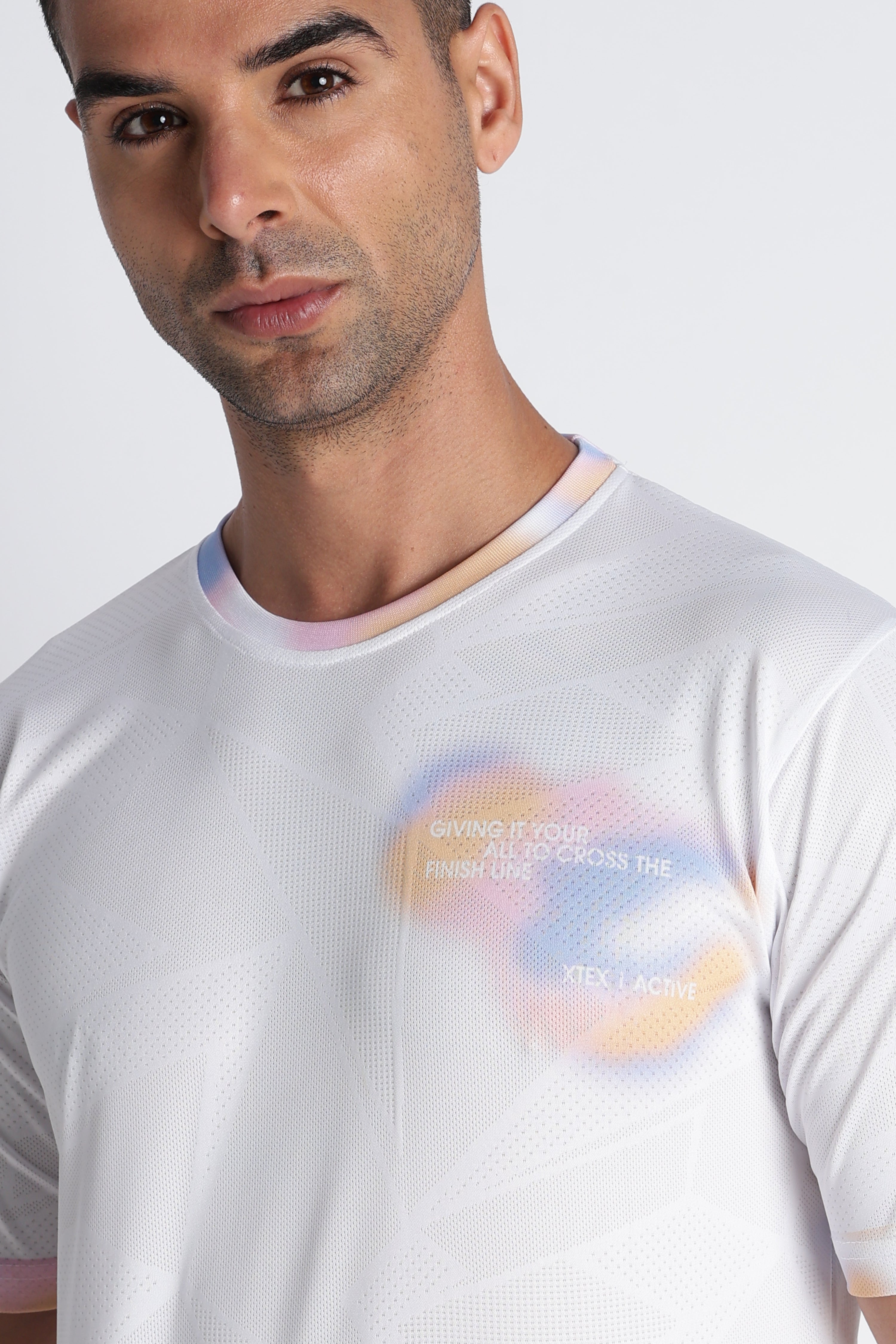 Men’s XTEX Active Performance Tee | Pastel Graphic Print Fitness Jersey