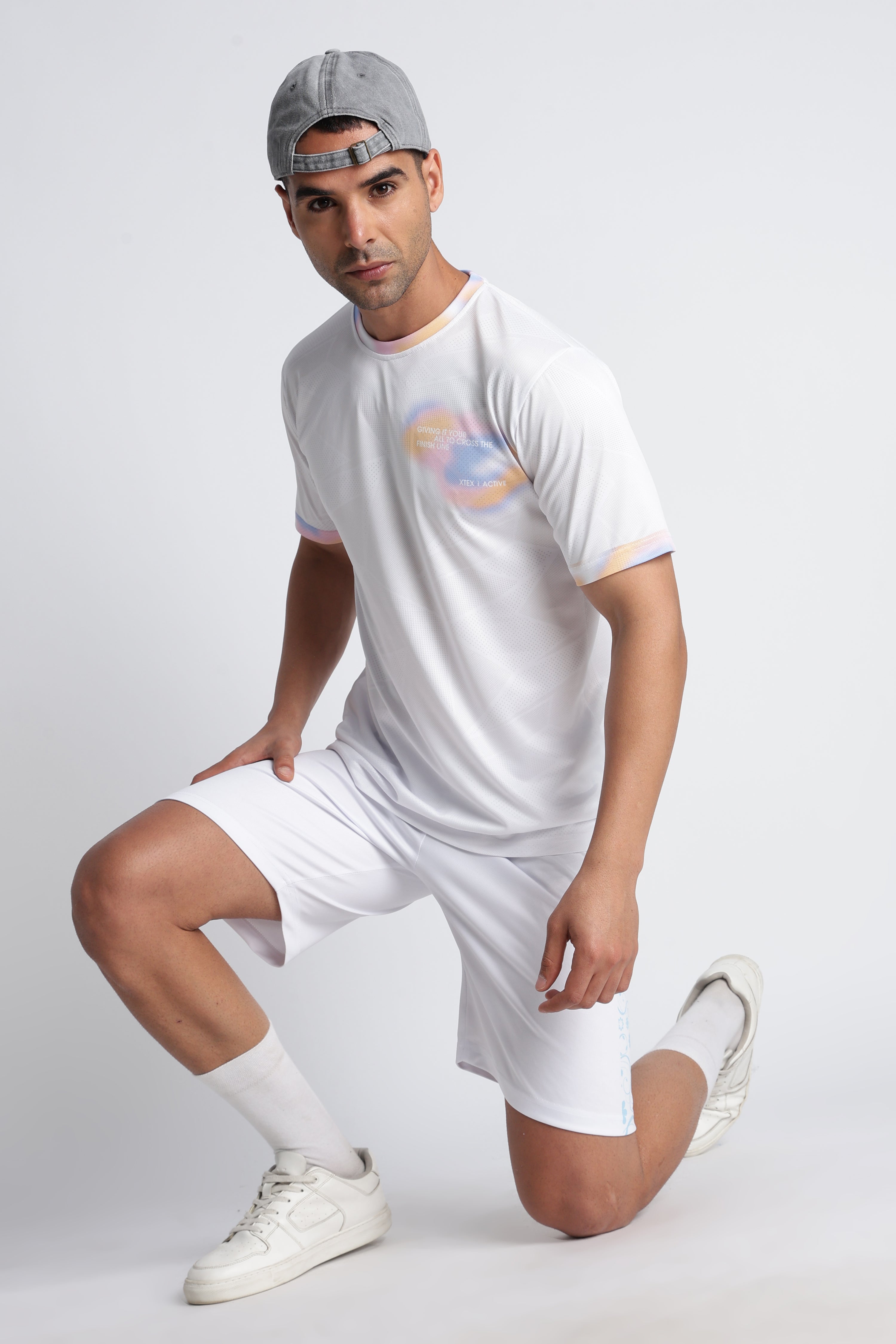 Men’s XTEX Active Performance Tee | Pastel Graphic Print Fitness Jersey
