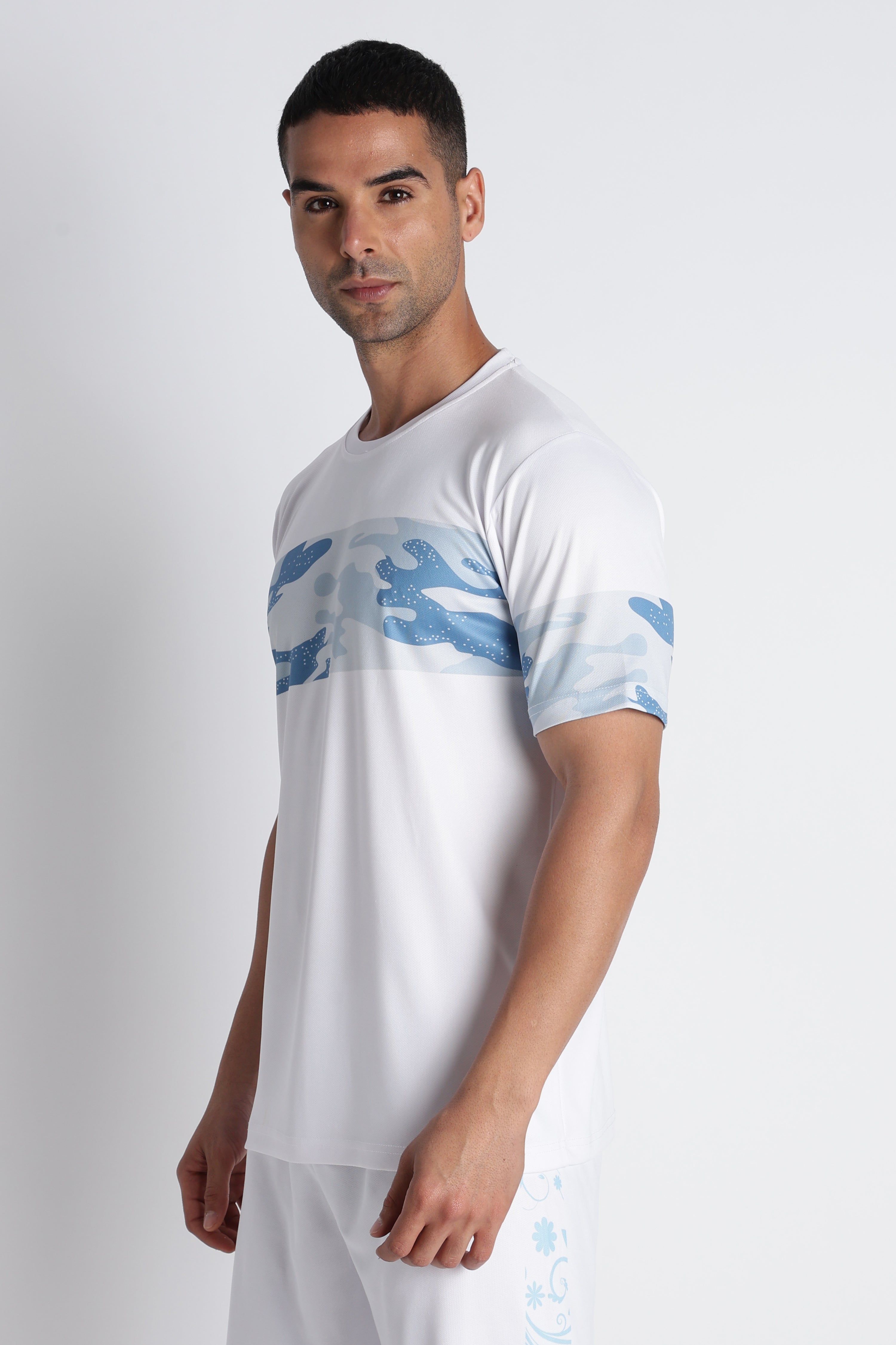 Men’s XTEX White Camo Performance Tee | Breathable Fitness Jersey