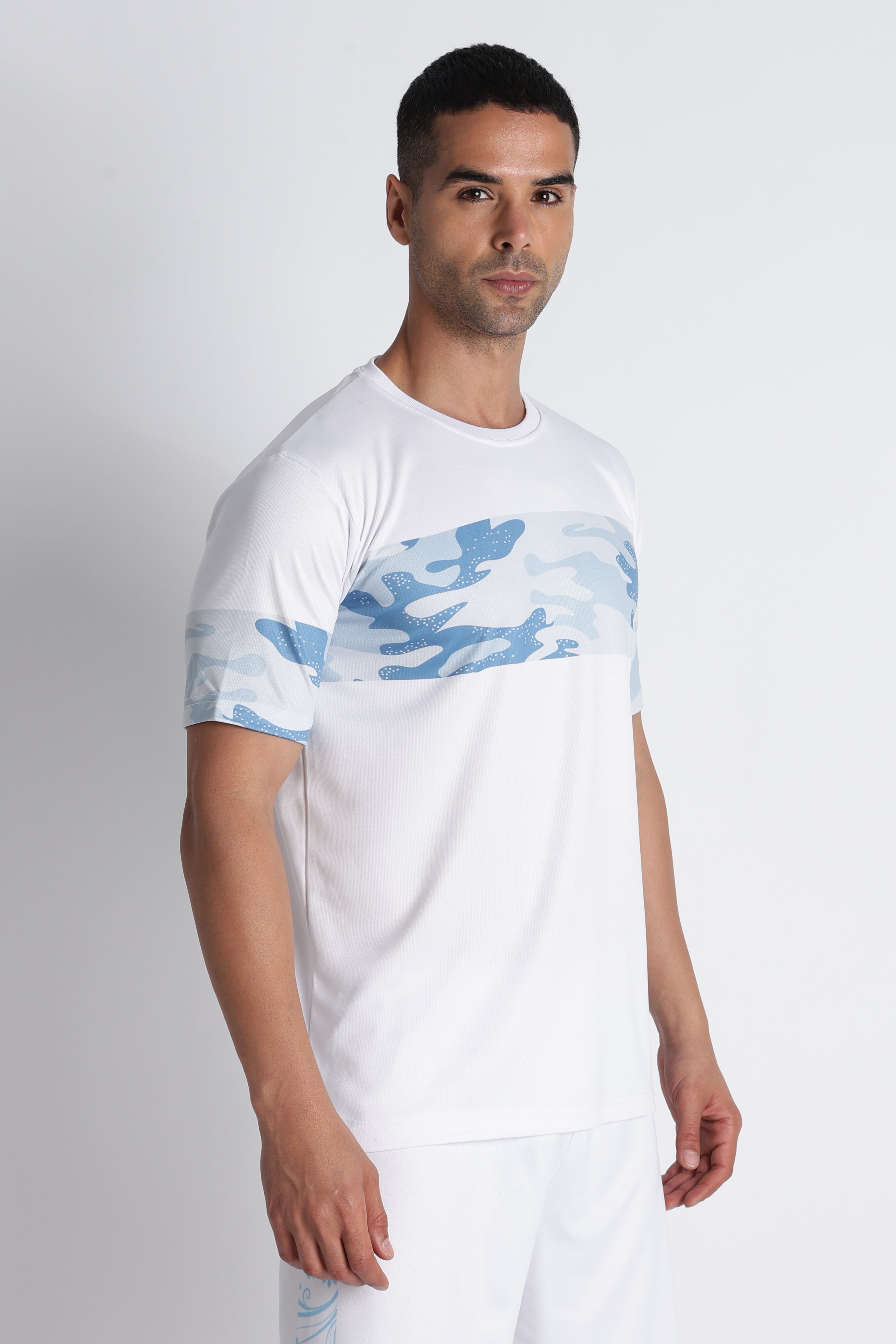 Men’s XTEX White Camo Performance Tee | Breathable Fitness Jersey