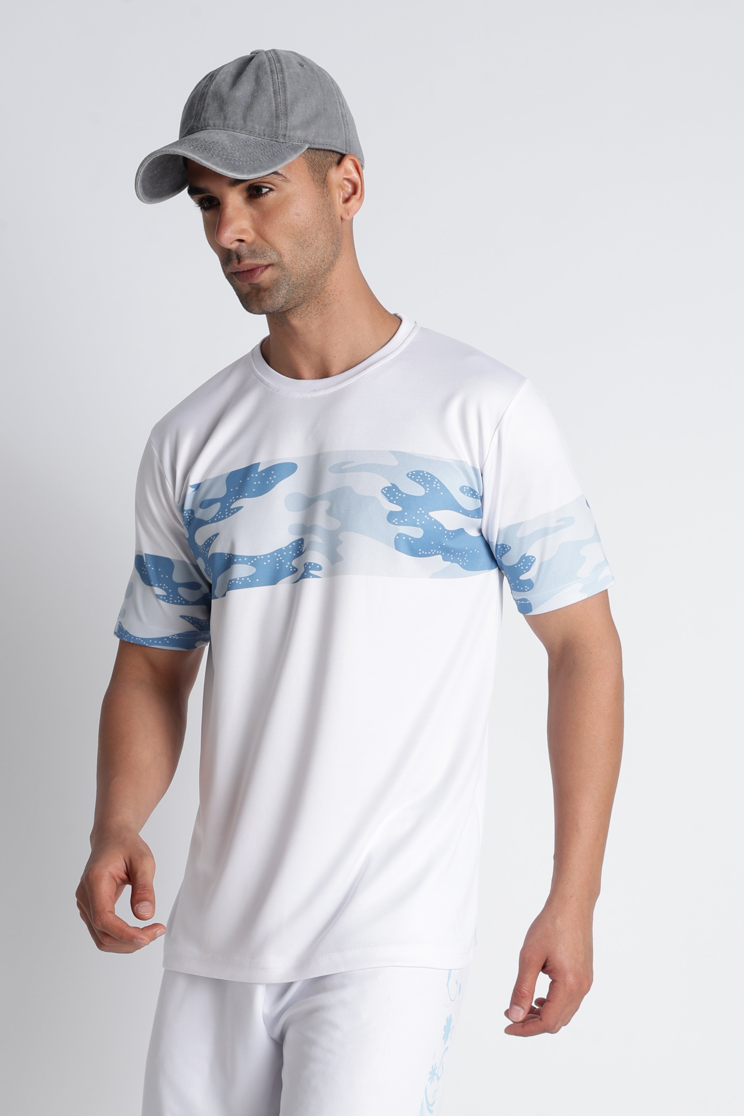 Men’s XTEX White Camo Performance Tee | Breathable Fitness Jersey