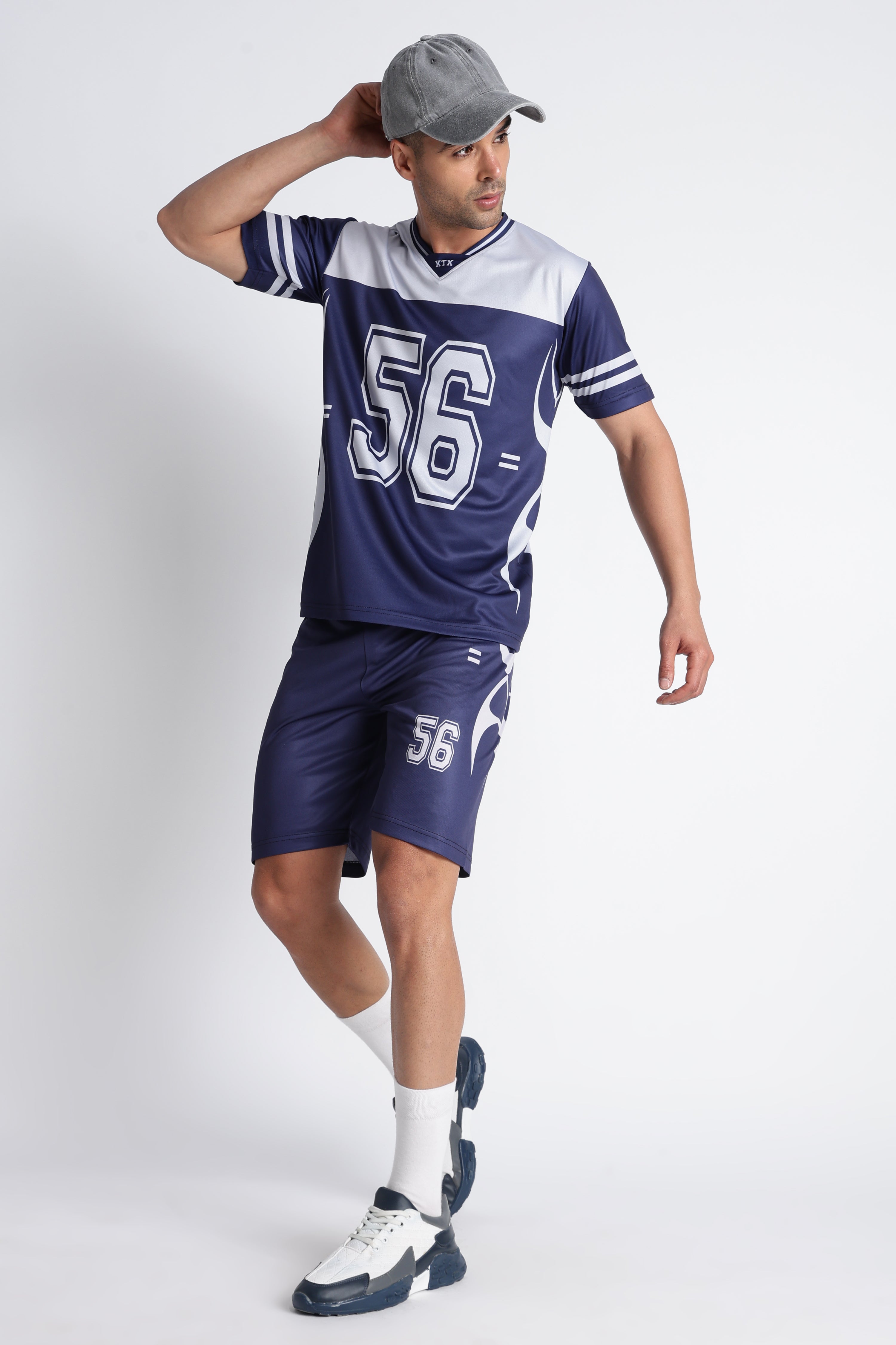 XTX Navy Blue 56 Sports Jersey for Men | Breathable Fitness & Athleisure Wear