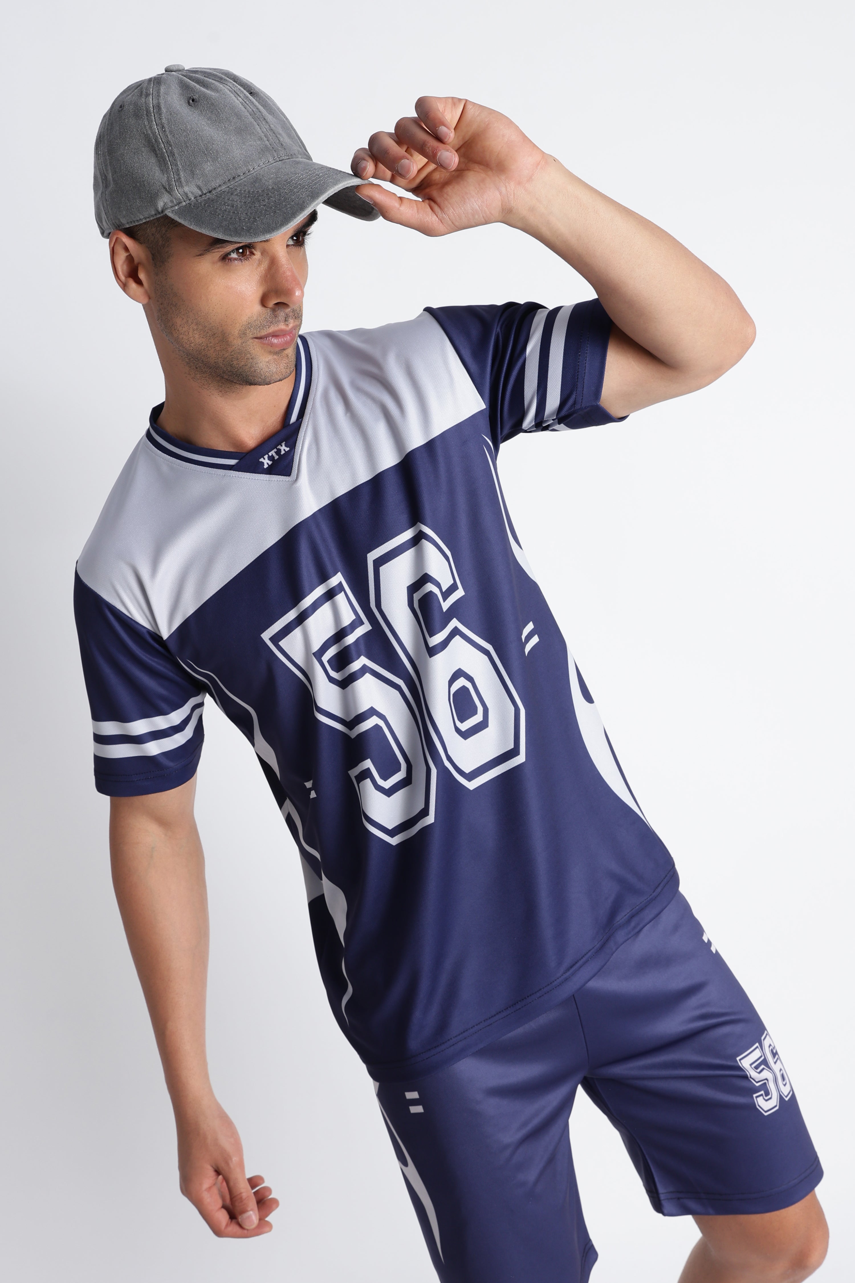 XTX Navy Blue 56 Sports Jersey for Men | Breathable Fitness & Athleisure Wear