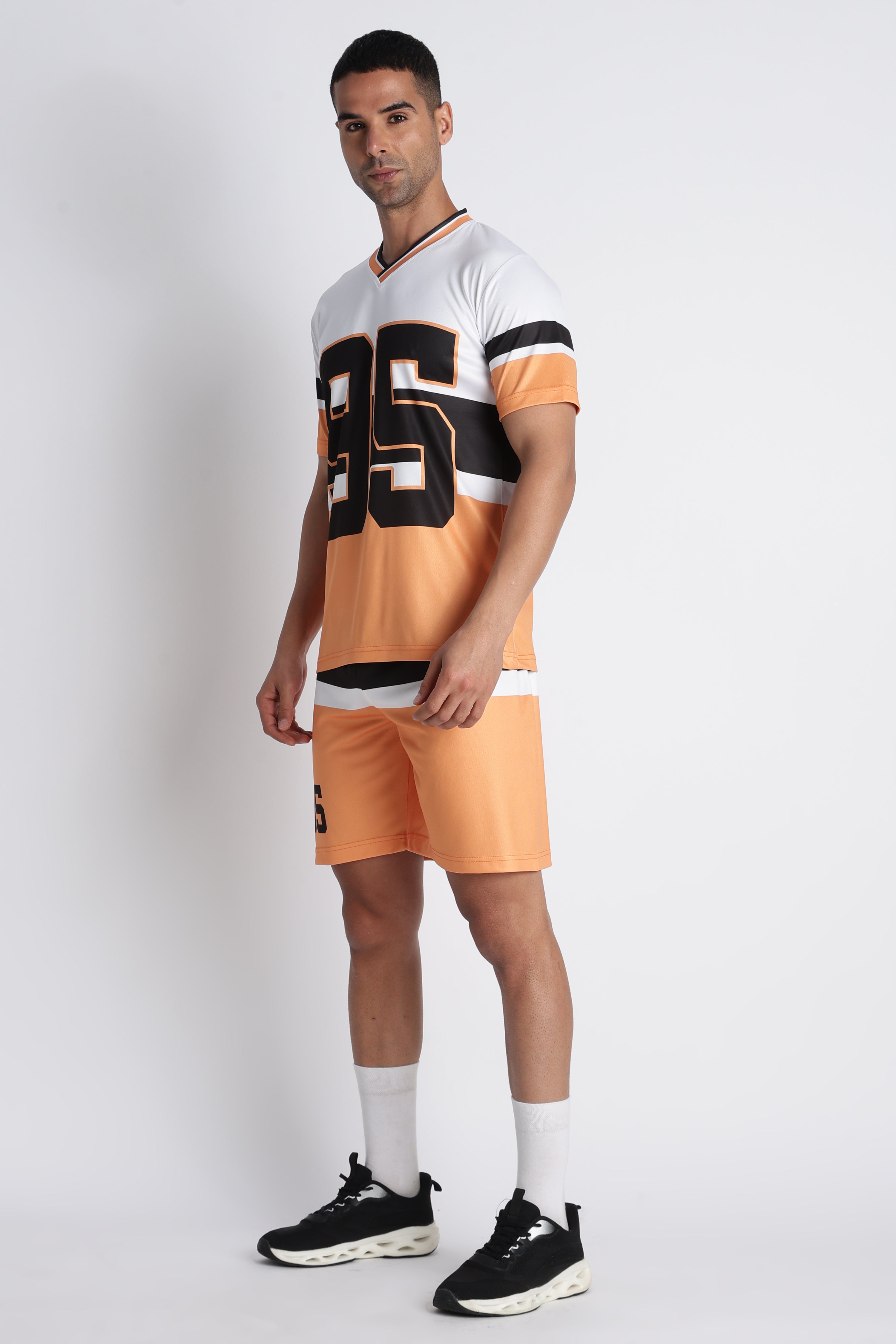 Men’s White 95 Sports Jersey | Orange Trim Athletic Wear