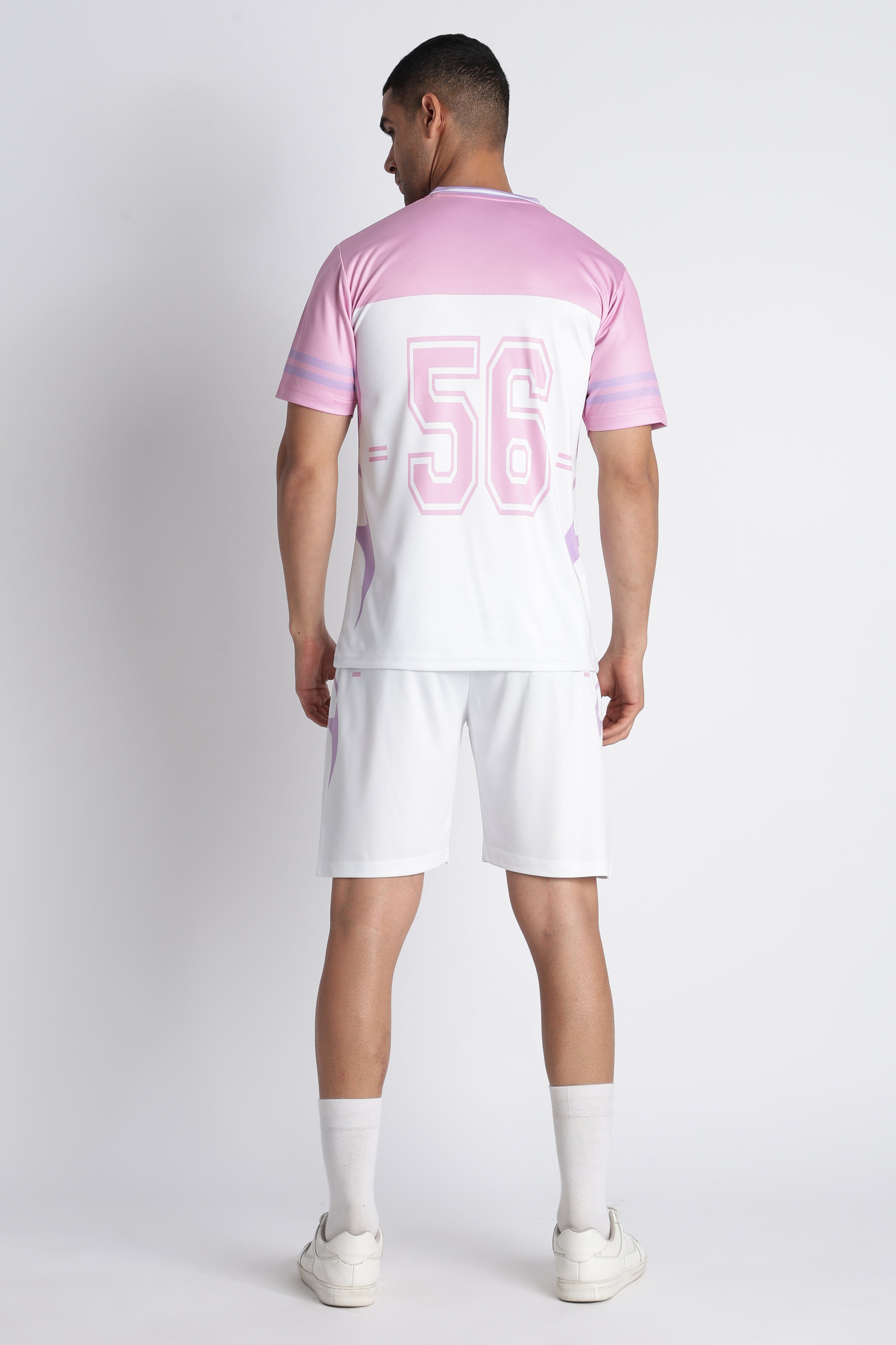 Men’s Pink 56 Sports Jersey | White & Pink Athletic Wear