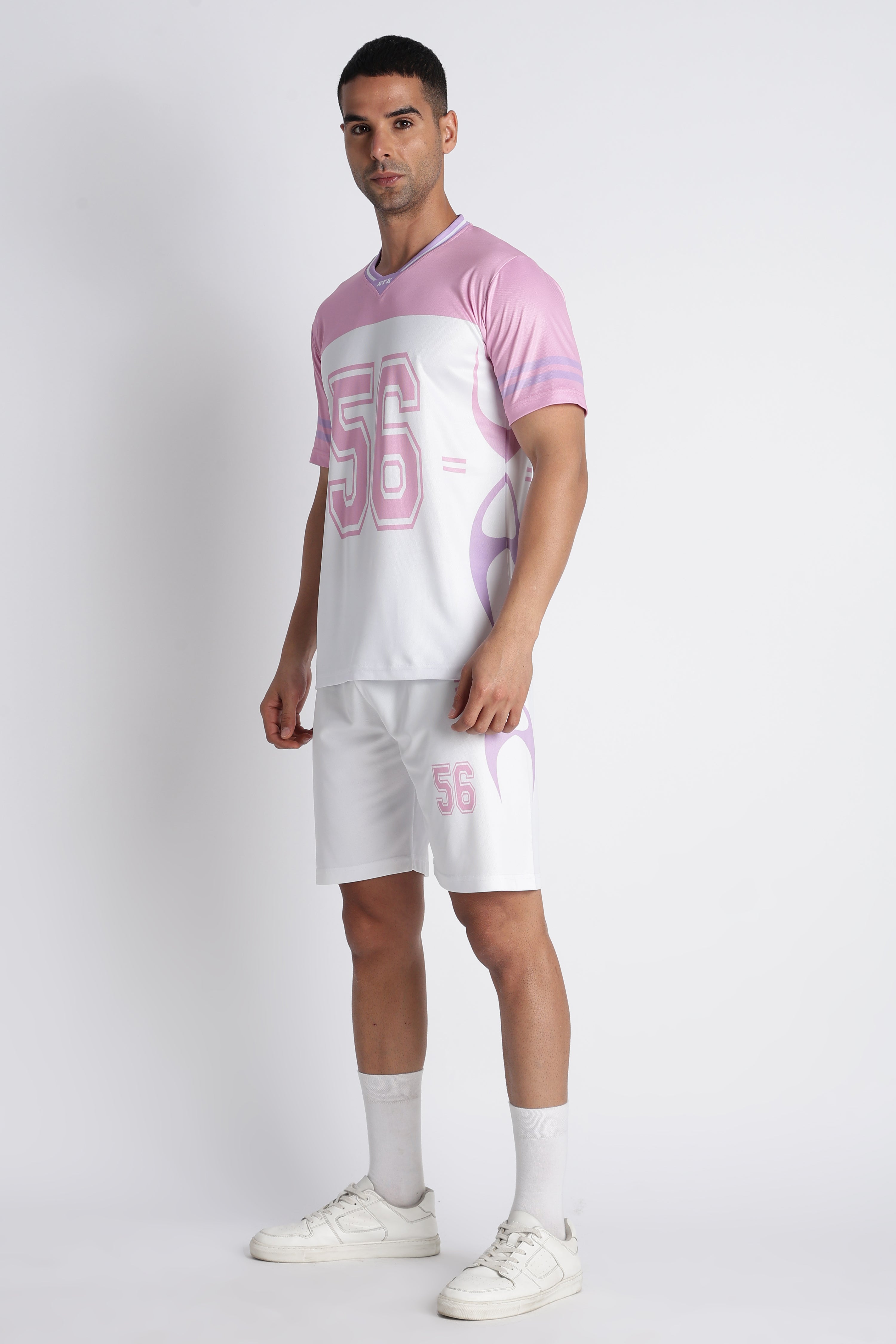 Men’s Pink 56 Sports Jersey | White & Pink Athletic Wear