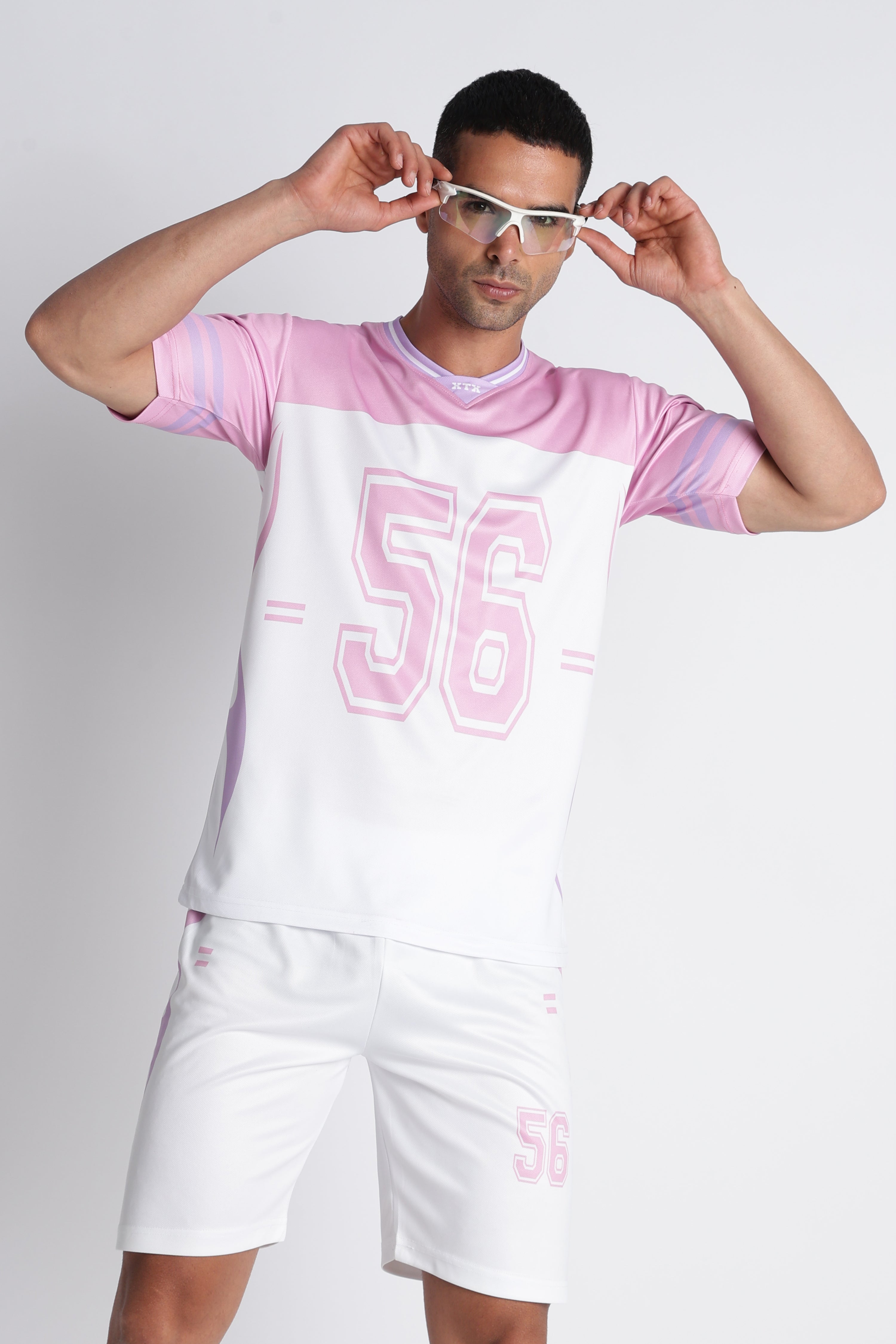 Men’s Pink 56 Sports Jersey | White & Pink Athletic Wear