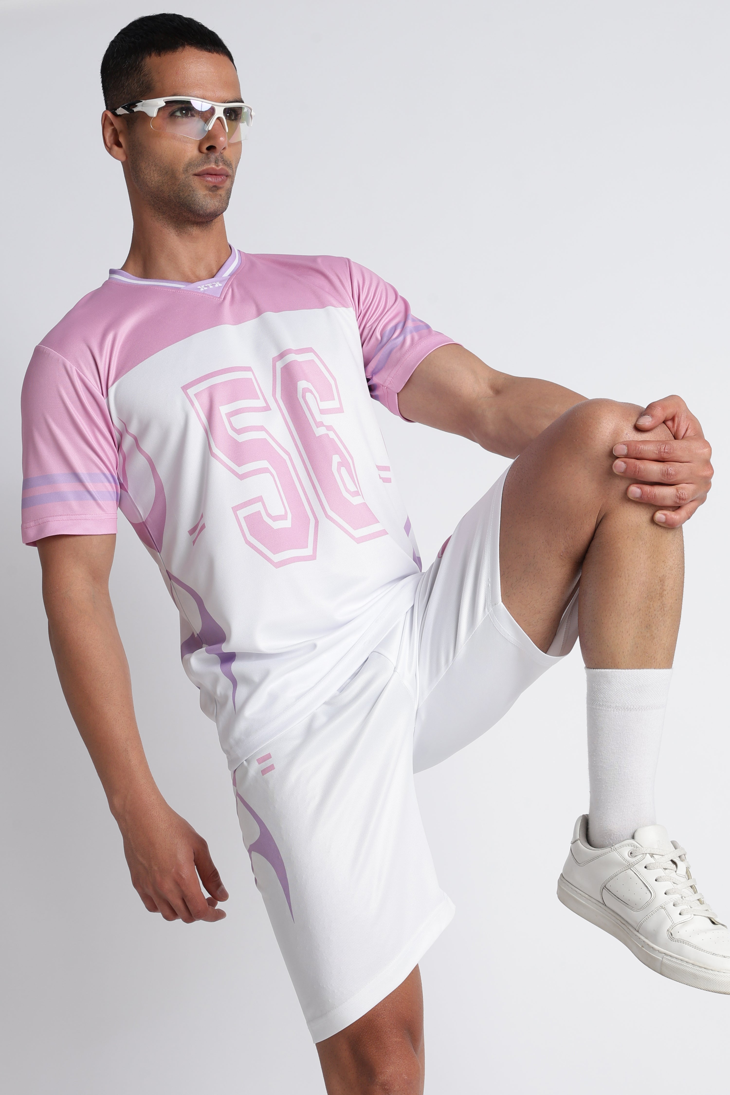 Men’s Pink 56 Sports Jersey | White & Pink Athletic Wear