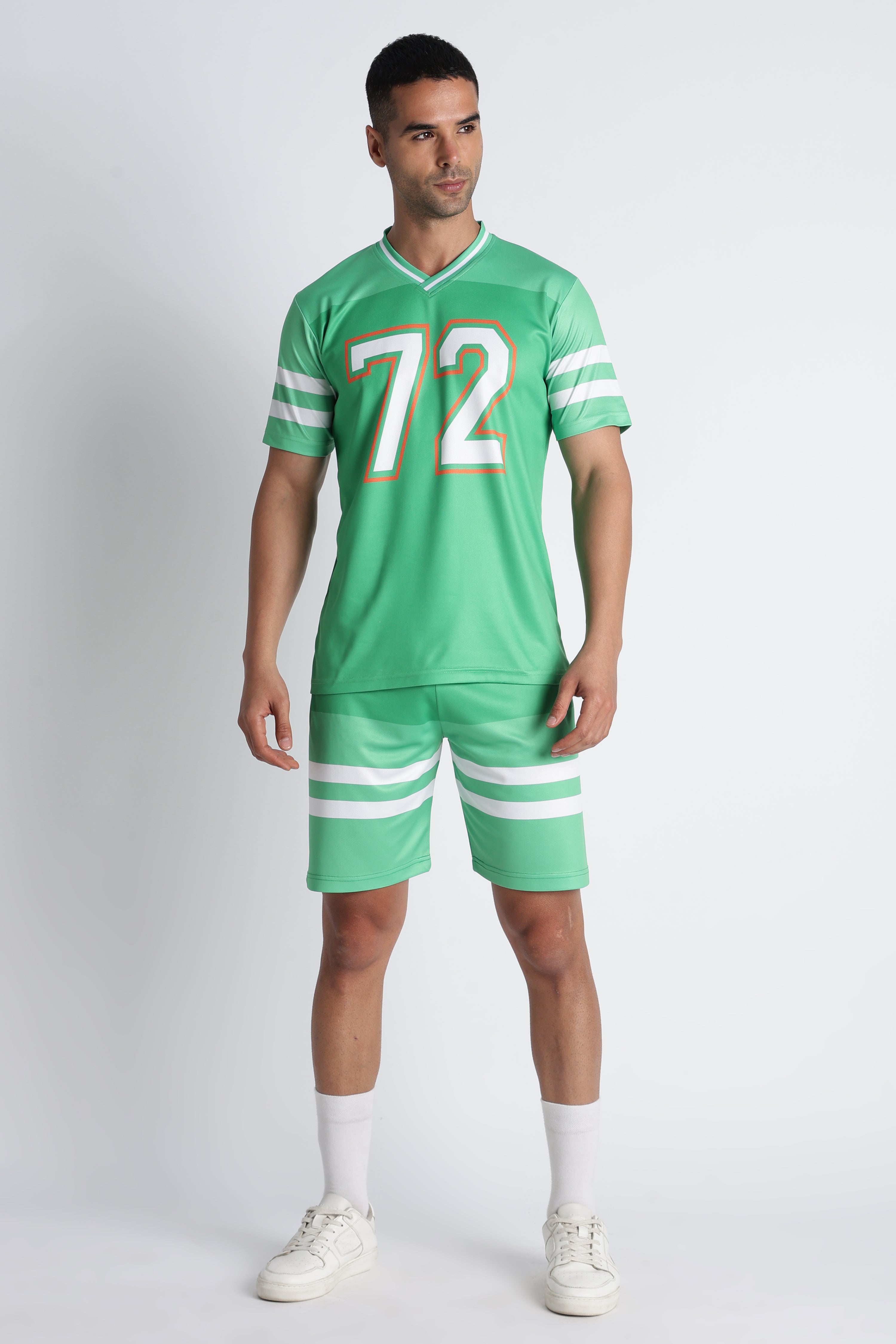 Men’s Mint Green 72 Sports Jersey & Shorts Set | Athletic Performance Wear