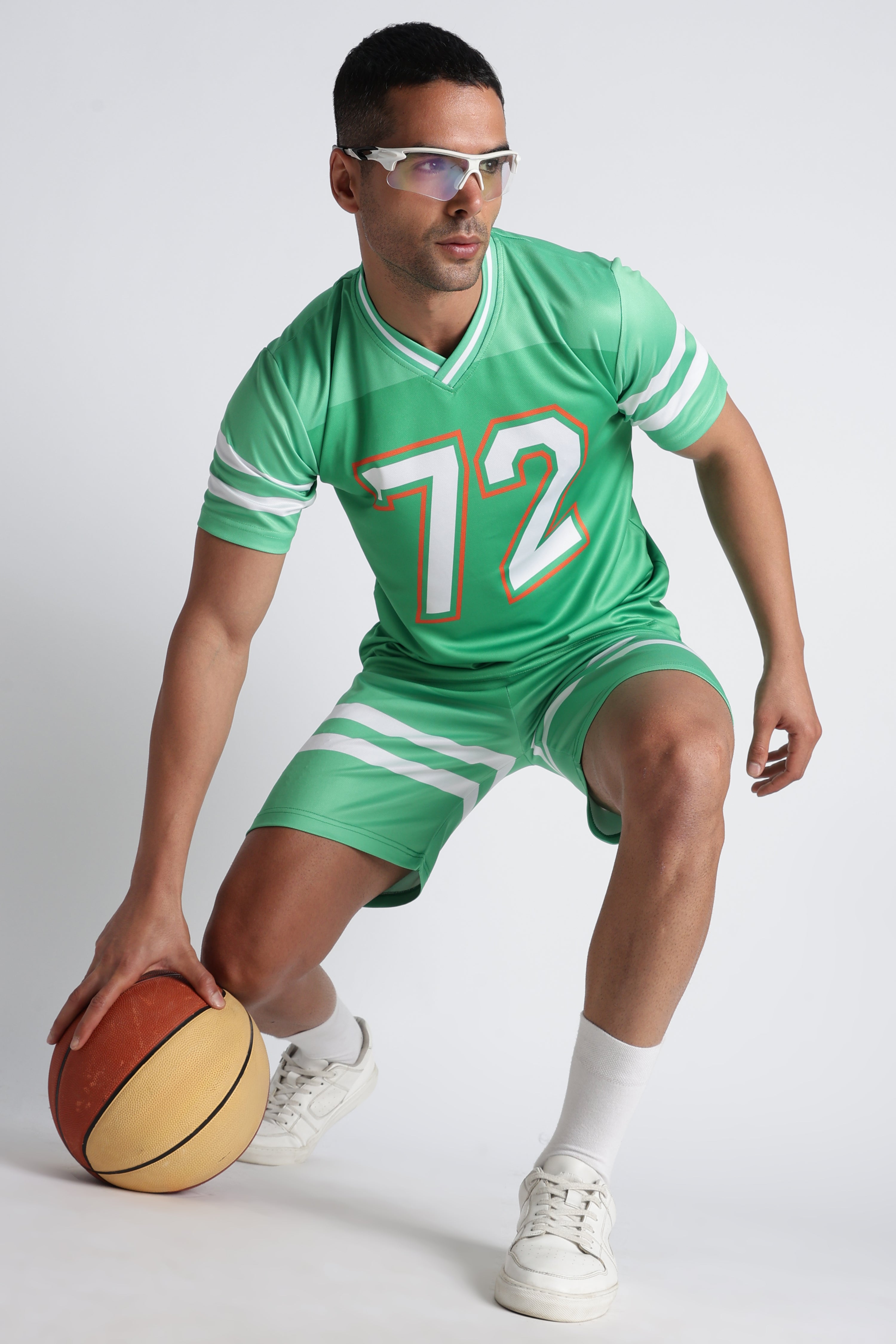 Men’s Mint Green 72 Sports Jersey & Shorts Set | Athletic Performance Wear