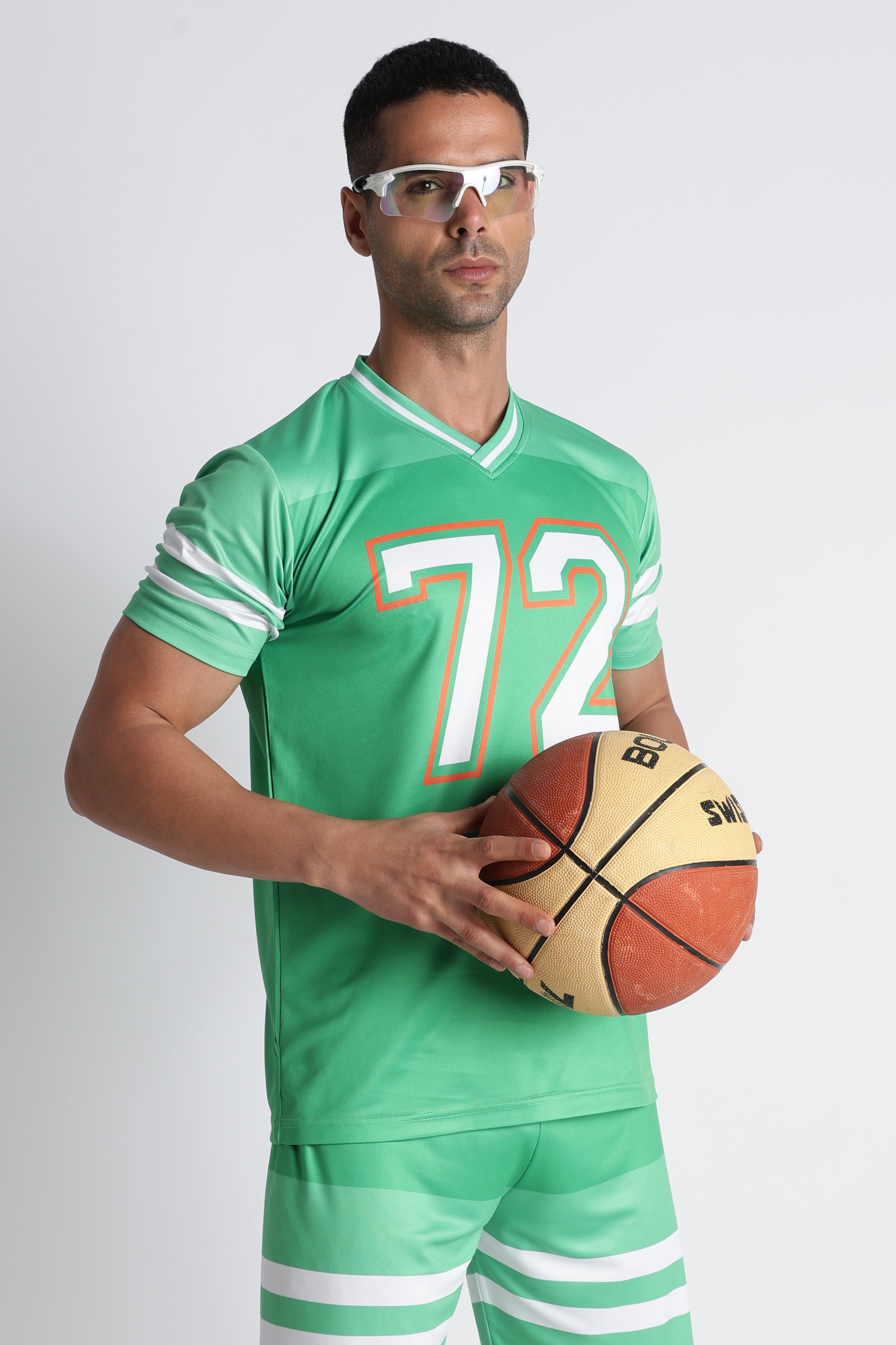 Men’s Mint Green 72 Sports Jersey & Shorts Set | Athletic Performance Wear