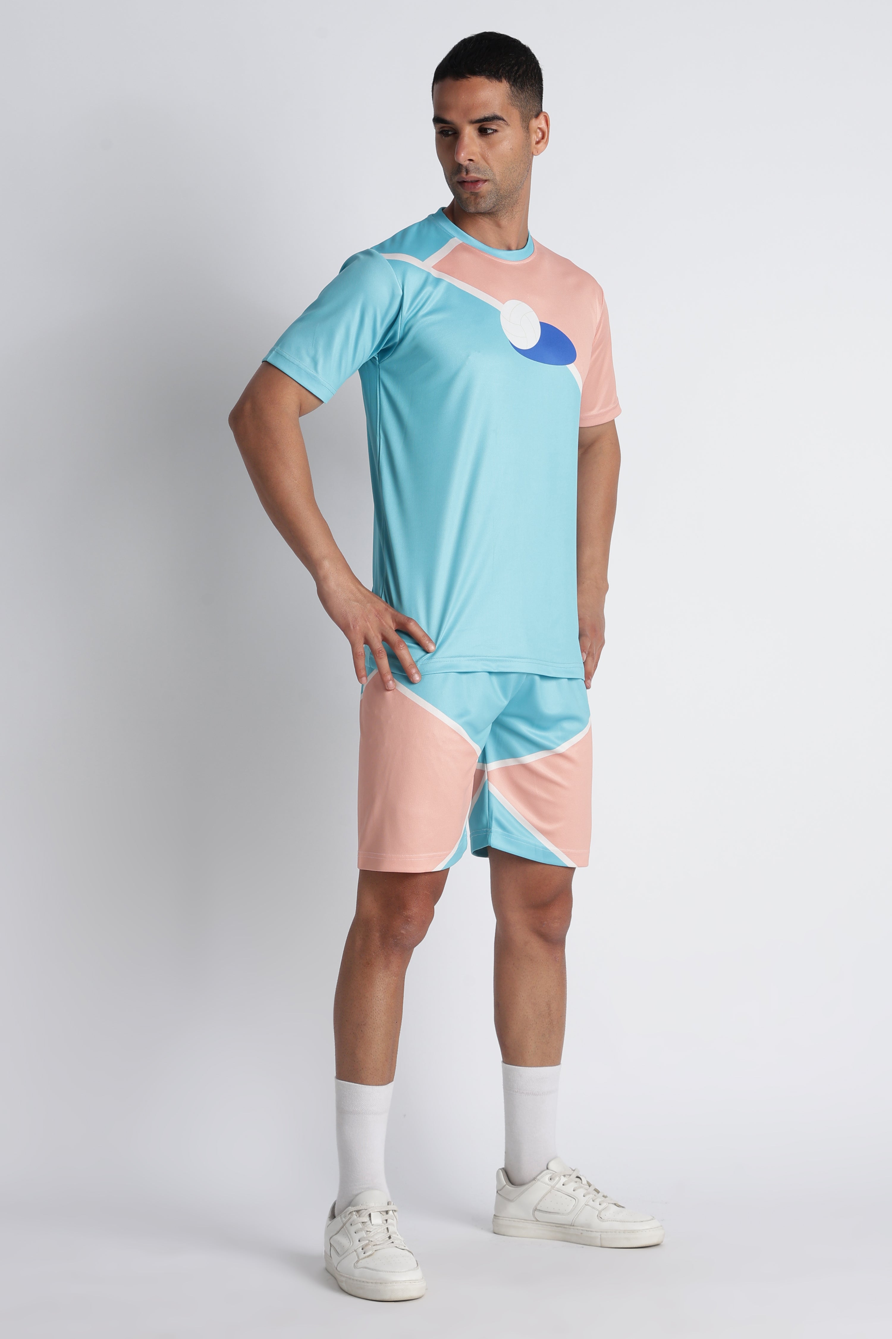 Men’s Pastel Blue & Pink Volleyball Jersey | Lightweight Performance Top