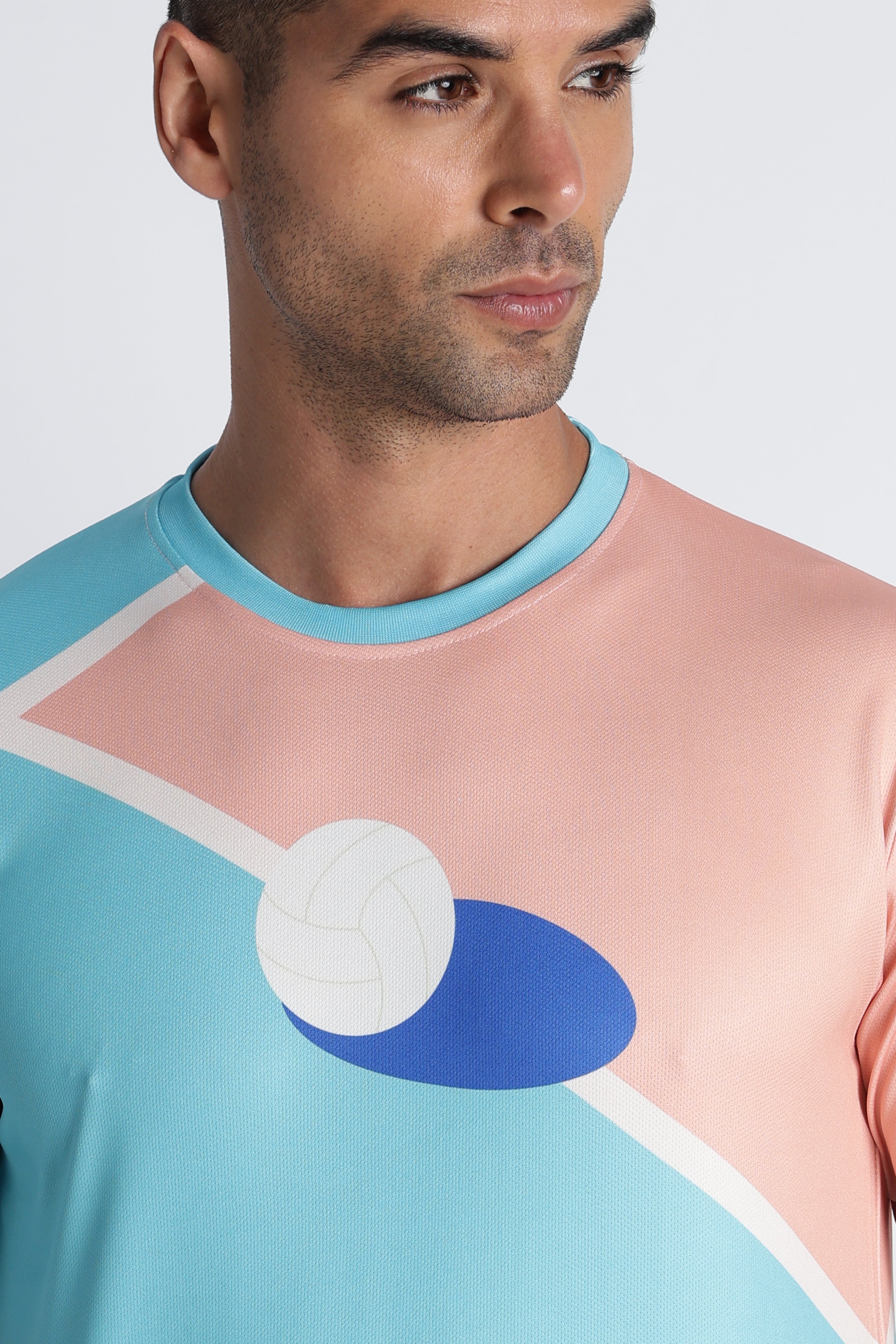 Men’s Pastel Blue & Pink Volleyball Jersey | Lightweight Performance Top