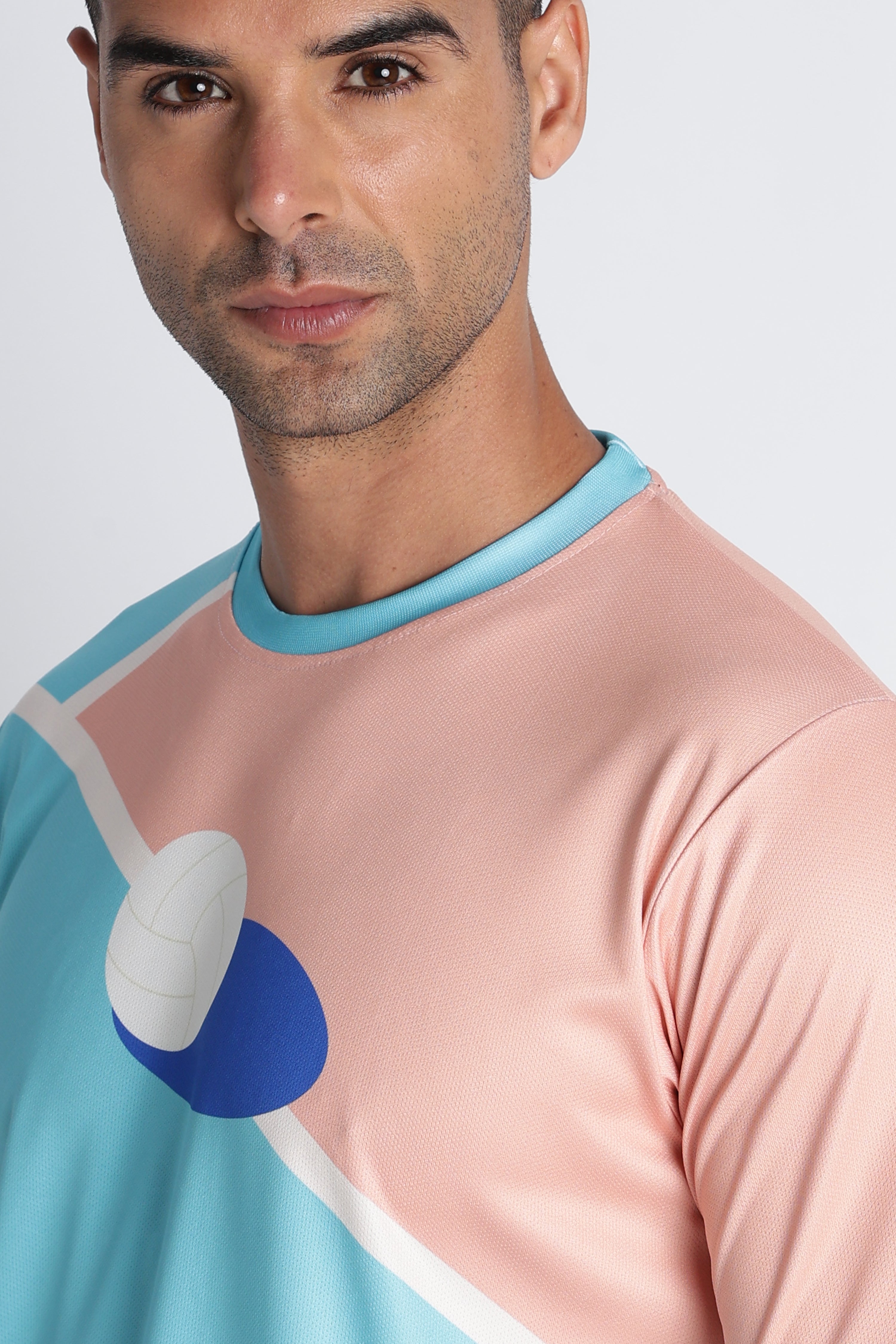 Men’s Pastel Blue & Pink Volleyball Jersey | Lightweight Performance Top