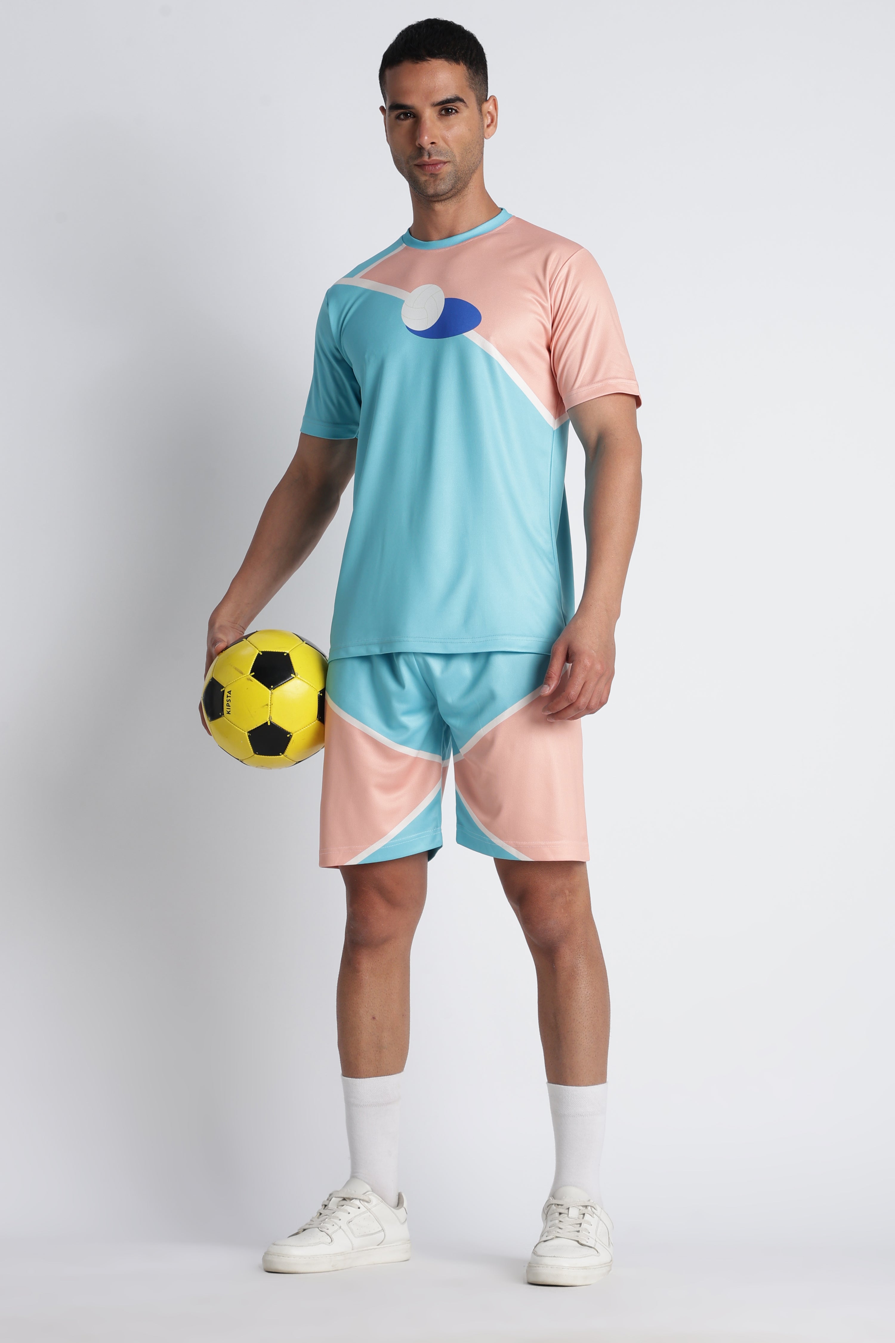 Men’s Pastel Blue & Pink Volleyball Jersey | Lightweight Performance Top