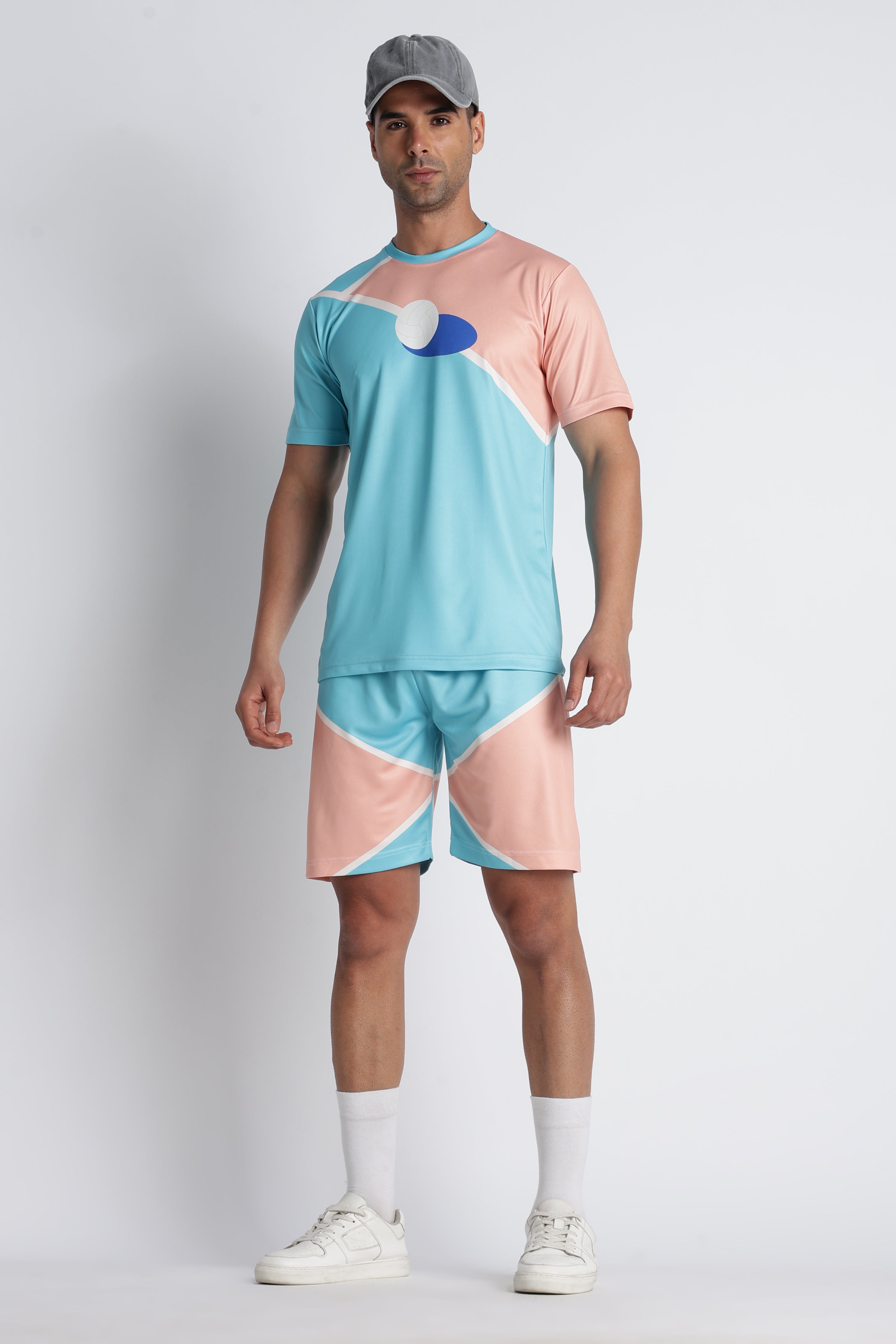 Men’s Pastel Blue & Pink Volleyball Jersey | Lightweight Performance Top